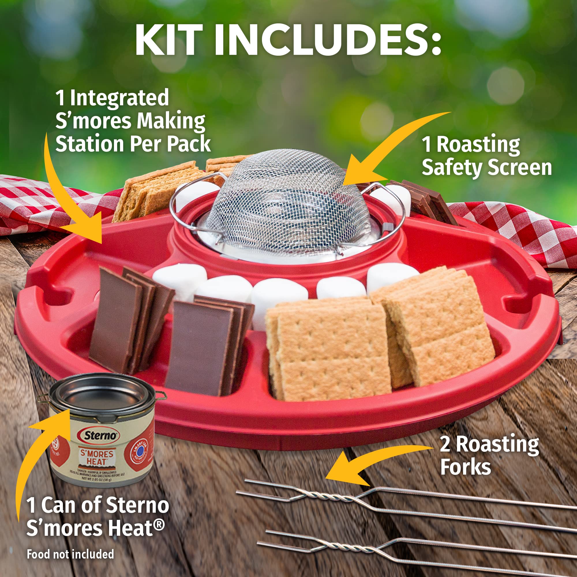 Sterno 70260 Smores Maker - Portable Tabletop Indoor & Outdoor S'mores Maker for Camping, Parties & Backyard BBQs - One Size, Red
