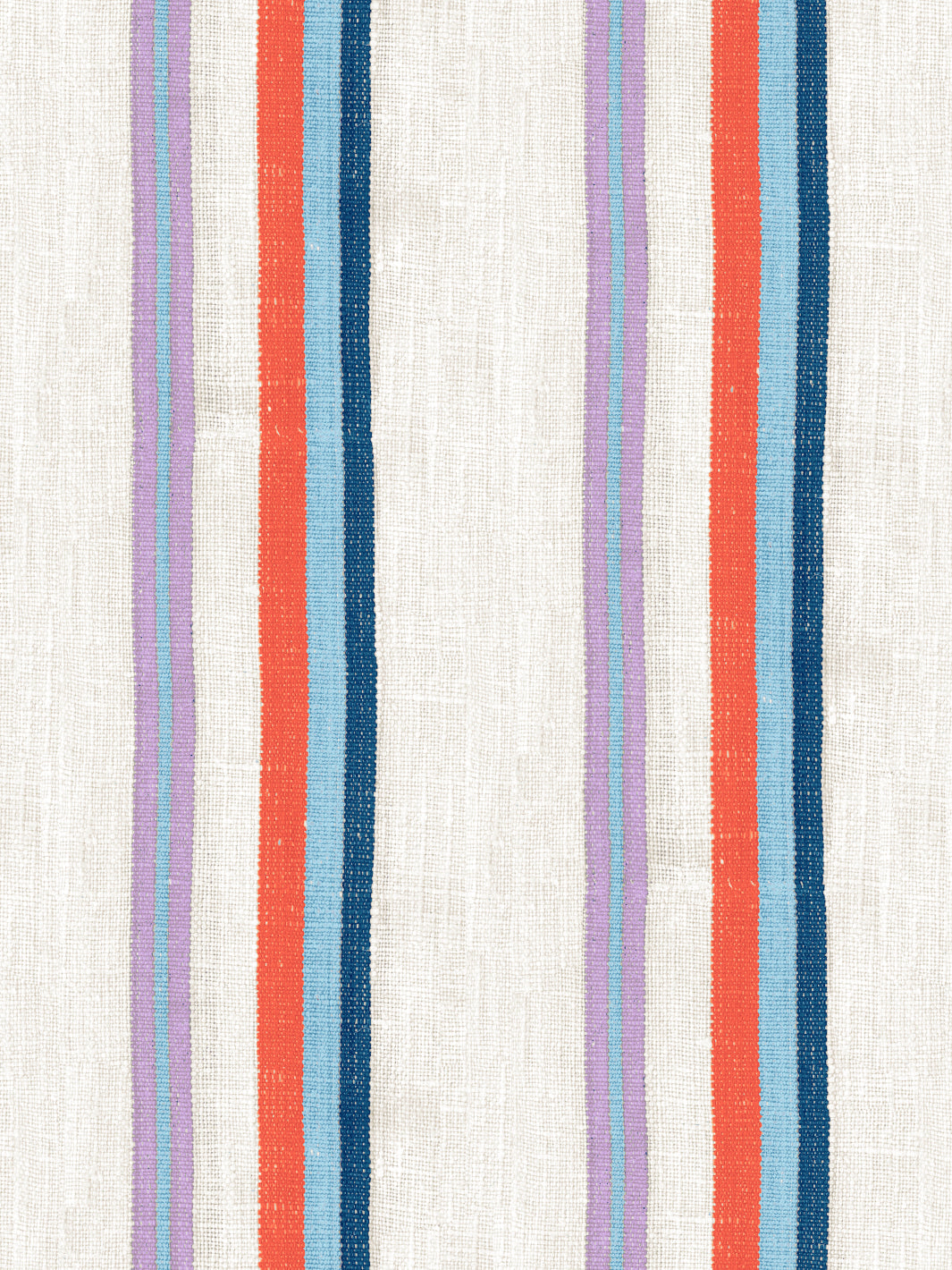 Lingua Franca 'Life is a Banquet' Stripe Wallpaper in Persimmon & Blue - Perfect for Dining Room, Bedroom, and Home Office Decor