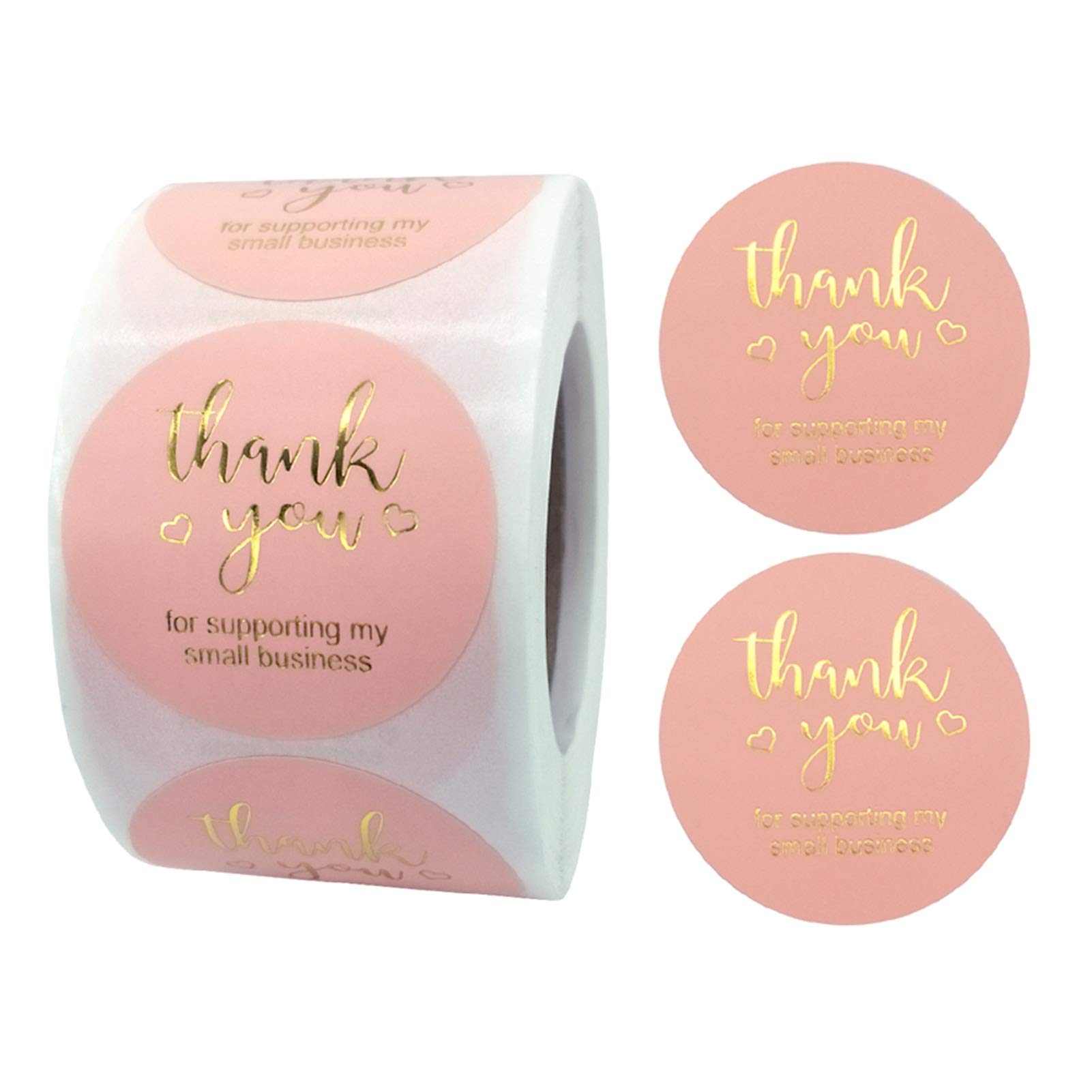 500Pcs 1 Inch Round Thank You Stickers for Small Business - Decorative Sealing Labels for Greeting Cards, Flower Bouquets, Gift Wrapping - Perfect for DIY Crafts, Party Favors & Appreciation Gifts