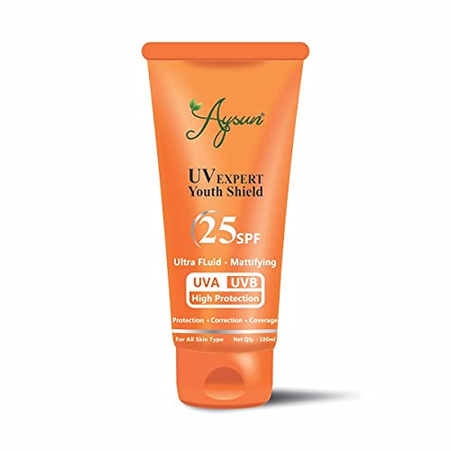 Aysun SPF25 Matte Finish Sunscreen for Oily Skin - Oil-Free, Non-Greasy Formula with UVA/UVB Protection | Water-Resistant, Long-Lasting Face Primer | Perfect for Daily Wear, Outdoor Activities & Makeup Base (100g)