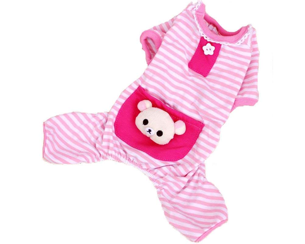 S-Lifeeling Striped Dog Clothes Set - Warm Puppy Coat, Comfy Jumpsuit & Pajamas for Small Dogs - Perfect for Winter Outfits, Indoor Lounging & Photo Shoots