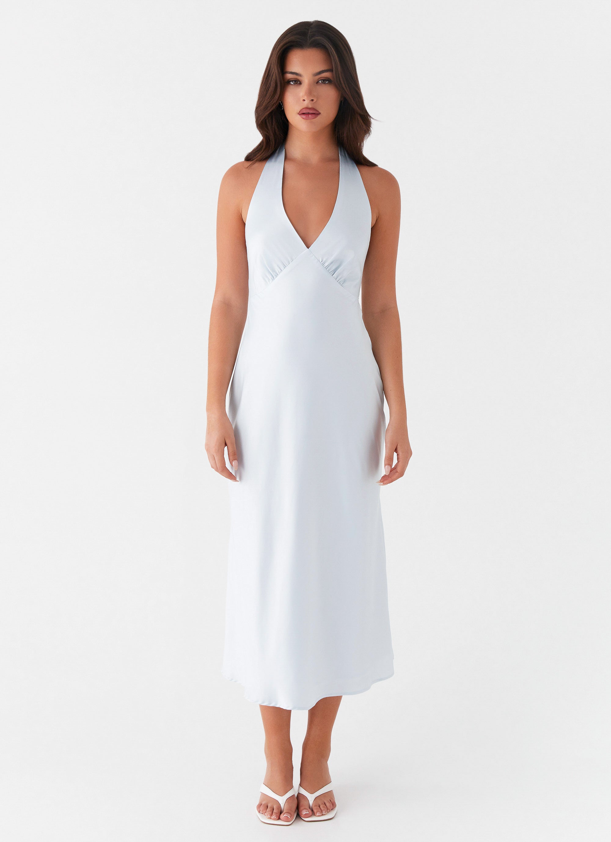 Heavy Hearted Midi Dress in Blue - Elegant Flowy Casual Dress for Women, Perfect for Date Nights, Parties & Summer Outfits