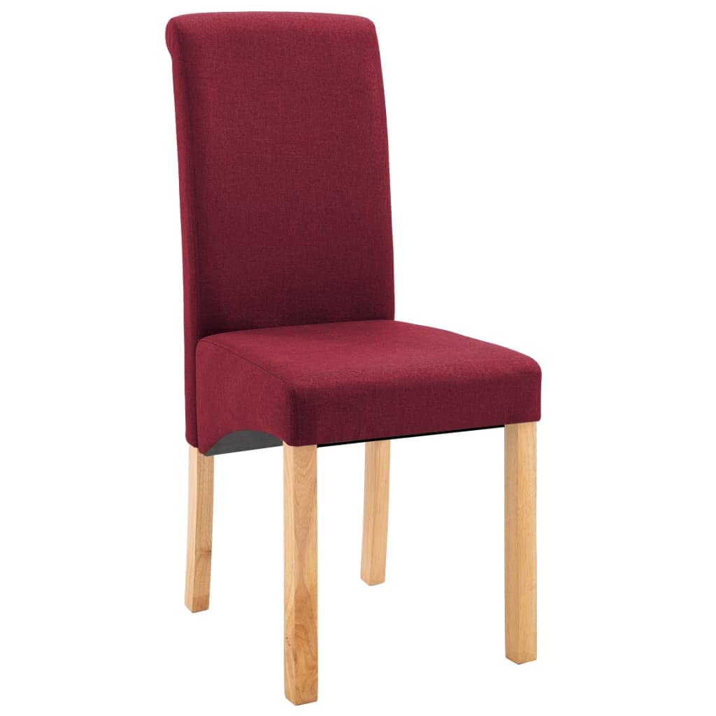 SKM Modern Dining Chairs Set of 2 - Red Fabric Upholstered Kitchen Chairs with Sturdy Metal Legs - Perfect for Dining Room, Kitchen, Breakfast Nook & Small Spaces