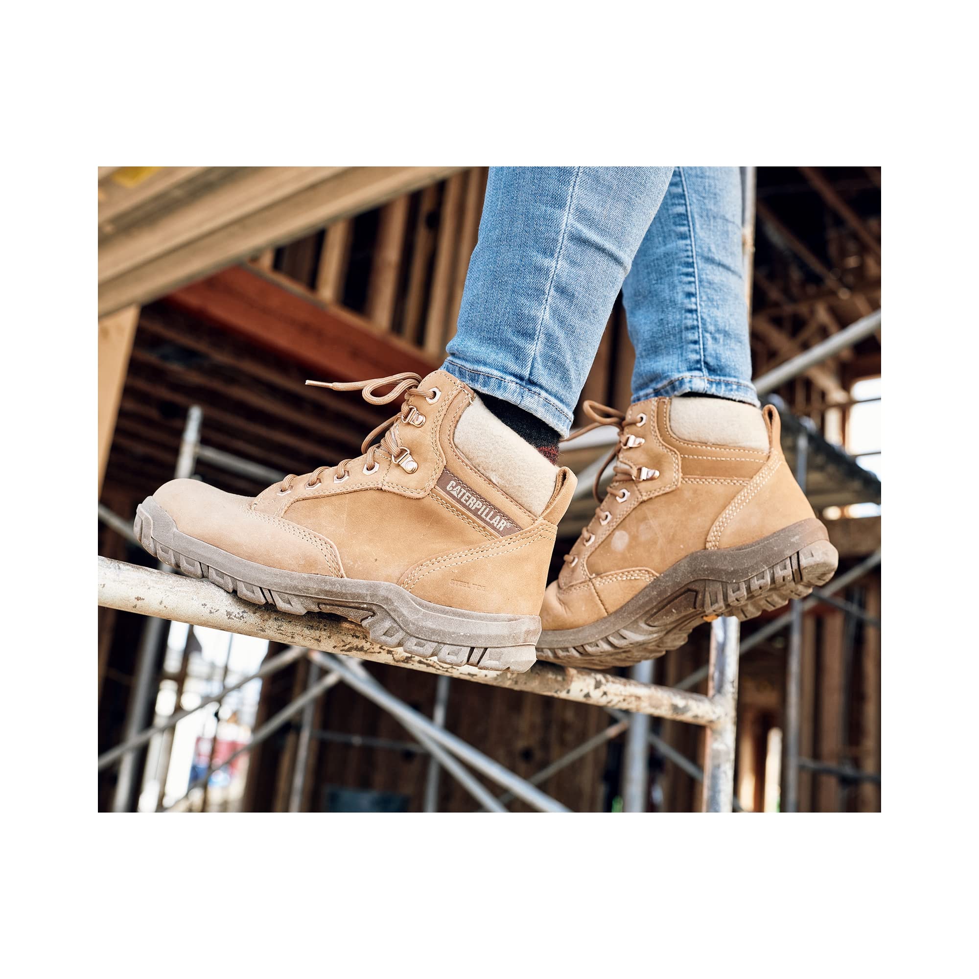 CAT Women's Tess Steel Toe Work Boots - Safety Shoes for Construction, Warehouse & Outdoor Work | Slip Resistant & Comfortable Work Boots for Women