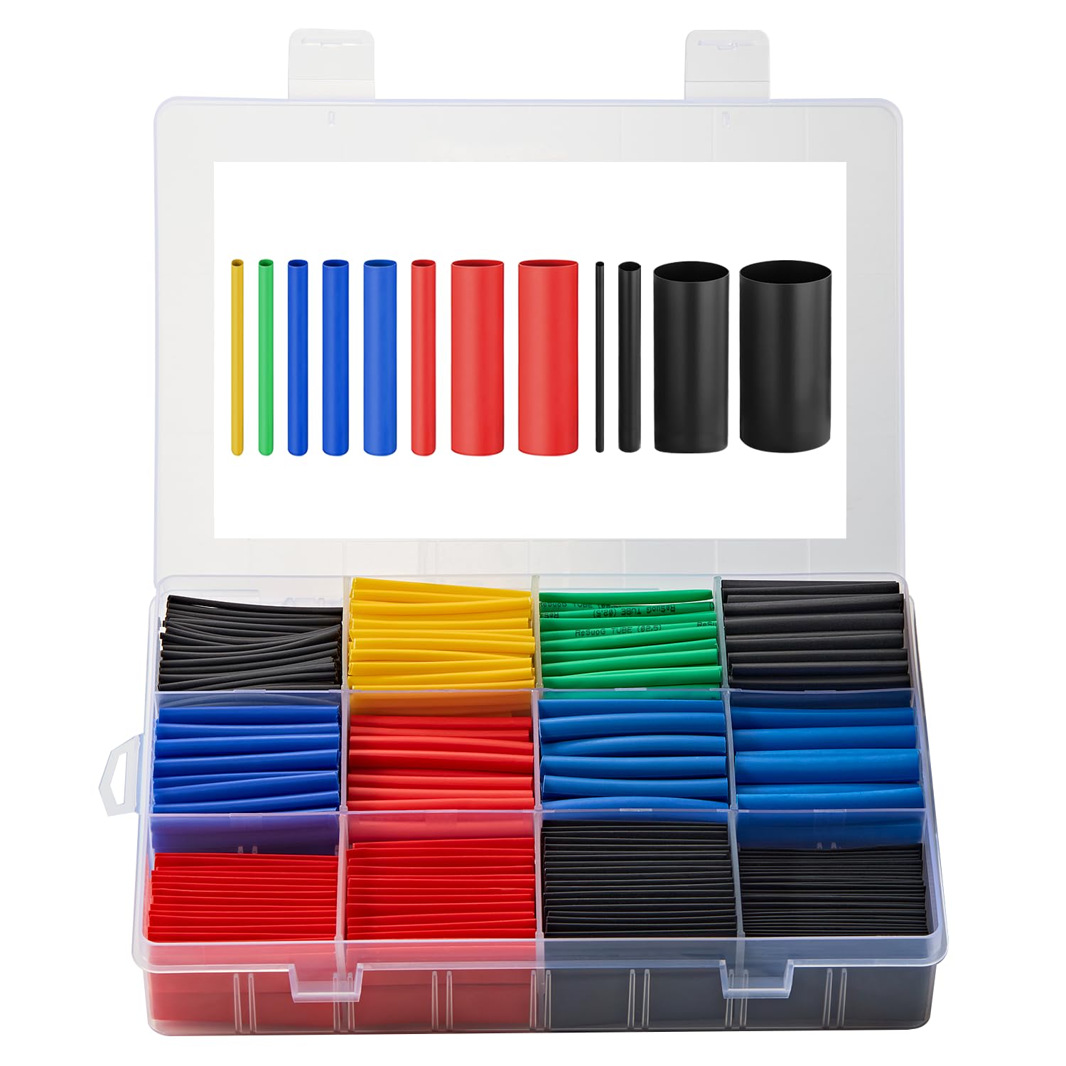 Chanzon 850 Pcs Heat Shrink Tubing Kit - 2:1 Ratio Multi-Color Polyolefin Shrink Wrap Tubing (1.77 Inch Length) for Wire Insulation, Cable Protection & DIY Electronics Projects - Waterproof Electrical Sleeving for Home, Automotive & Industrial Use