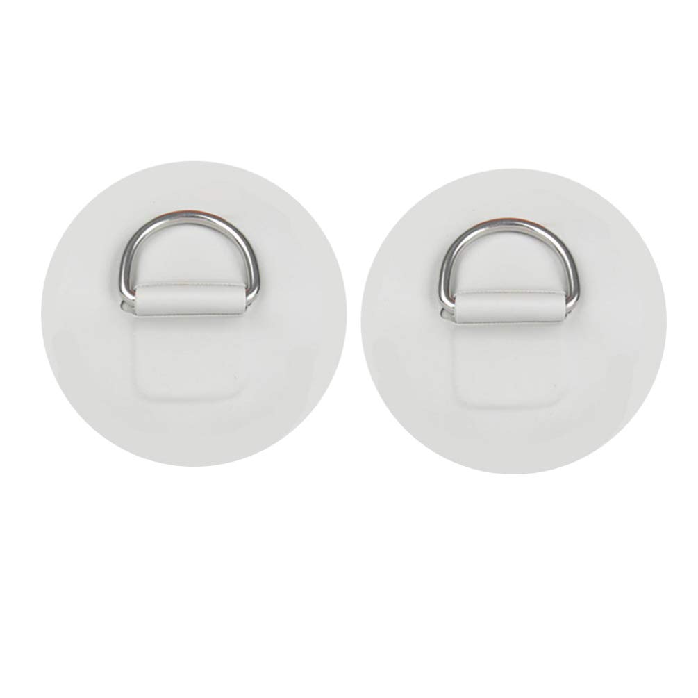 2 Pack 3CM Stainless Steel Kayak D-Ring Patches - Self-Adhesive Canoe D-Ring Stickers for Inflatable Boats, Fishing Kayak Rigging & Water Sports Accessories | Perfect for Kayak Handles, Gear Attachment & Marine Applications