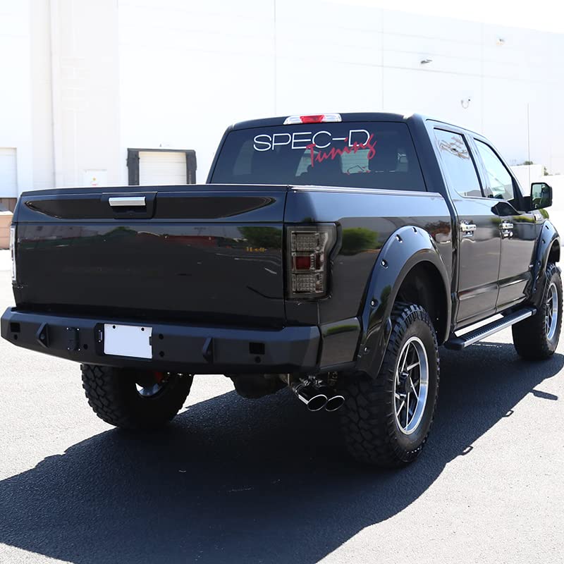 Spec-D Tuning LED Smoke Tail Lights with Light Bar - Compatible with 2018-2020 Ford F-150 (Left & Right Pair) - Durable Aftermarket Replacement for Enhanced Style & Nighttime Visibility