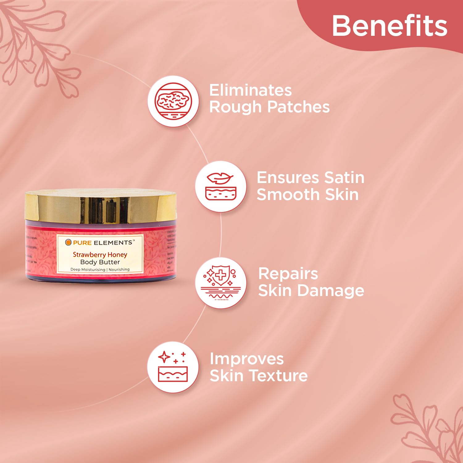 PURE ELEMENTS Natural Rose & Shea Butter Body Cream with Rose Oil - Moisturizing & Nourishing for Dry Skin - Perfect for Daily Hydration & Spa Nights
