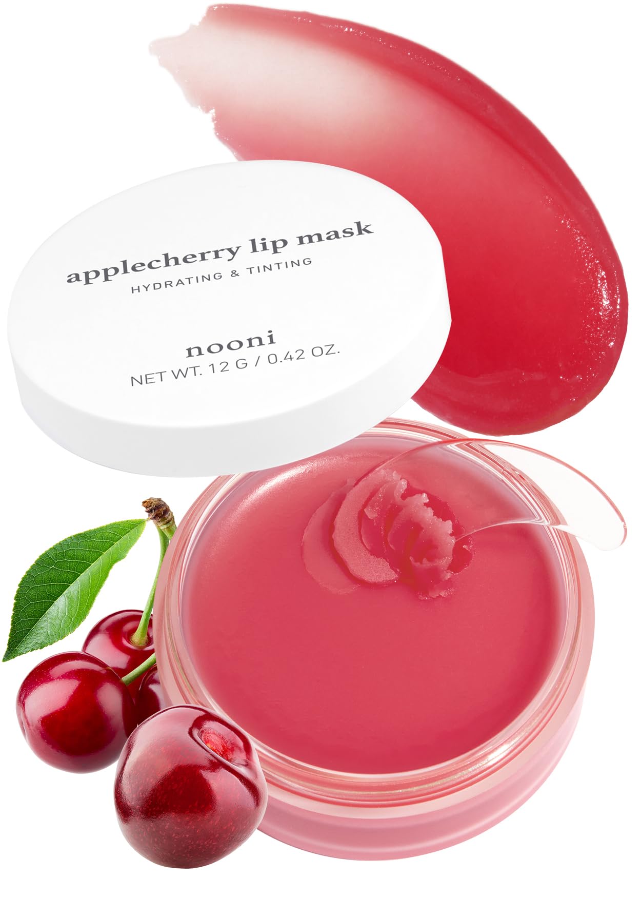 NOONI Korean Vegan Lip Oil - Apple Black Tea Flavor, 0.12 Fl. Oz + Korean Lip Butter Melting Balm - Apple Cherry Flavor, Hydrating Lip Mask Bundle for Dry Lips | Perfect for Winter Care, Daily Moisturizing & Overnight Lip Treatment