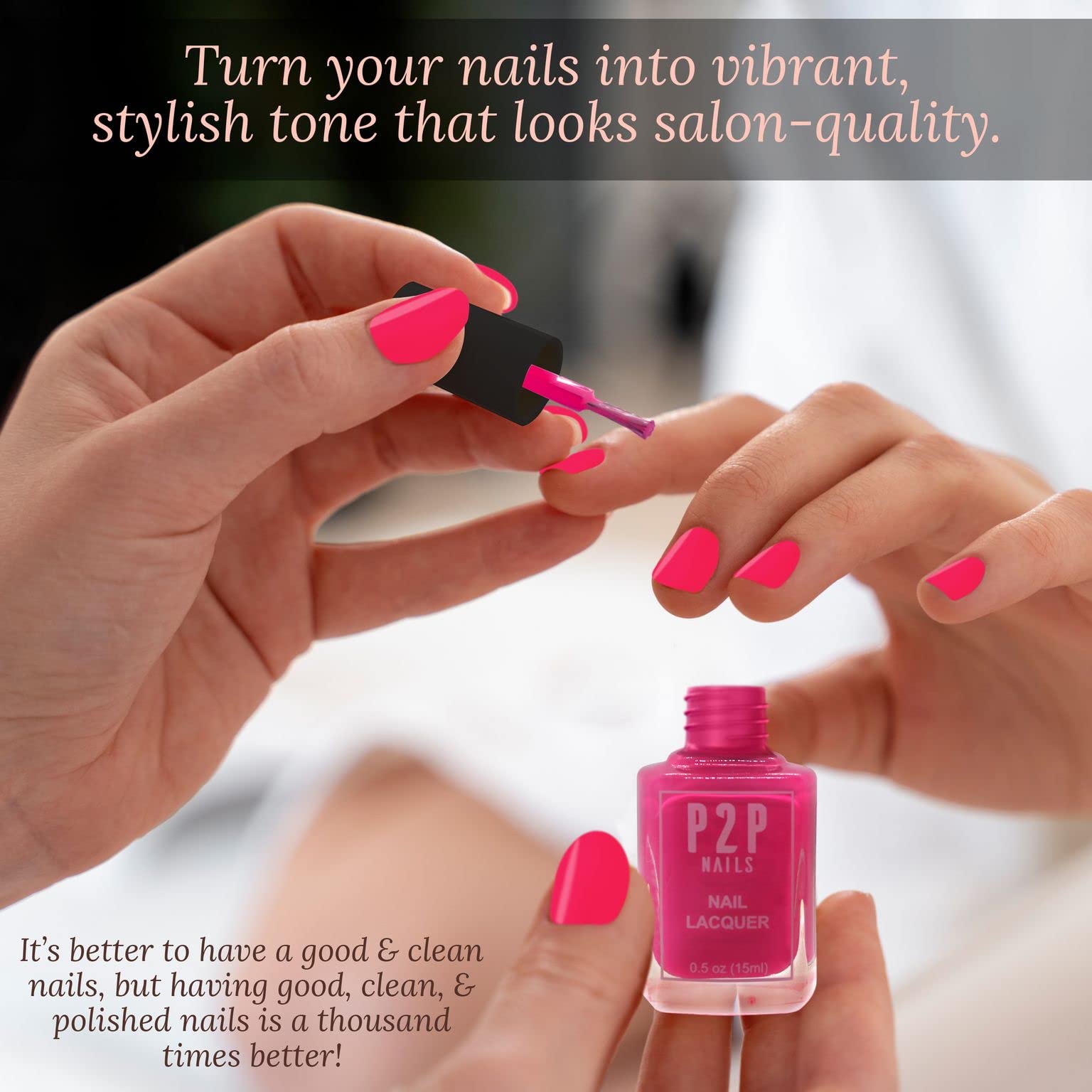 Neon Nail Polish - Long Lasting Quick Dry Gel Polish for Women - Non Chip All Season Nail Lacquer - Multi Colored Fuchsia Gel Nail Polish | Perfect for Parties, Salons & Everyday Wear