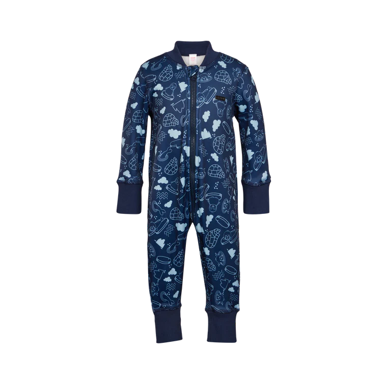 Kombi Dark Navy Pack Ice Velvet Fleece One Piece - Cozy Winter Loungewear for Women, Soft Fleece Jumpsuit for Home & Outdoor Activities