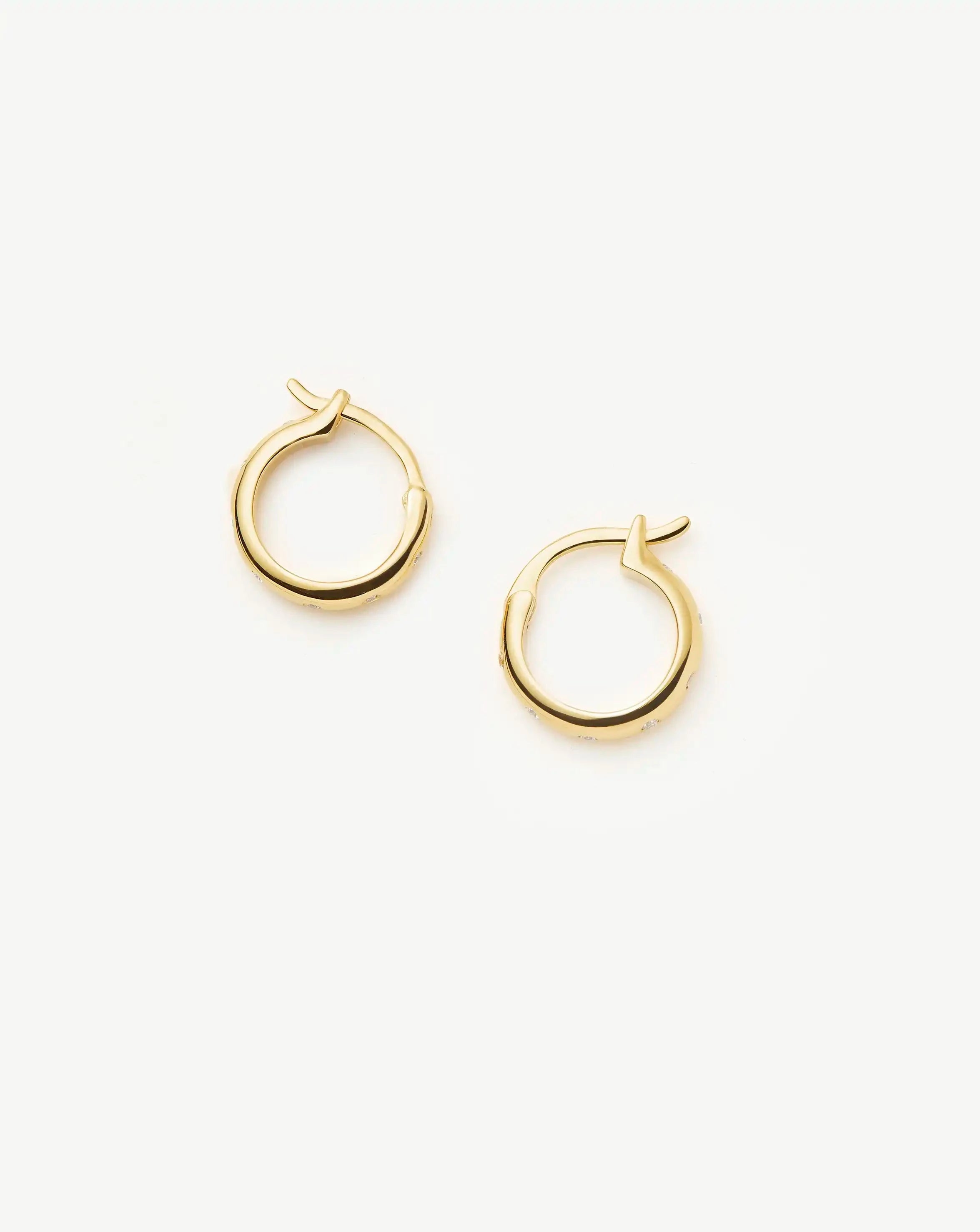 Mini Solar Studded Hoop Earrings for Women - Gold & Silver Small Hoop Earrings - Dainty Everyday Jewelry Gift for Her - Perfect for Work, Date Night & Casual Outfits
