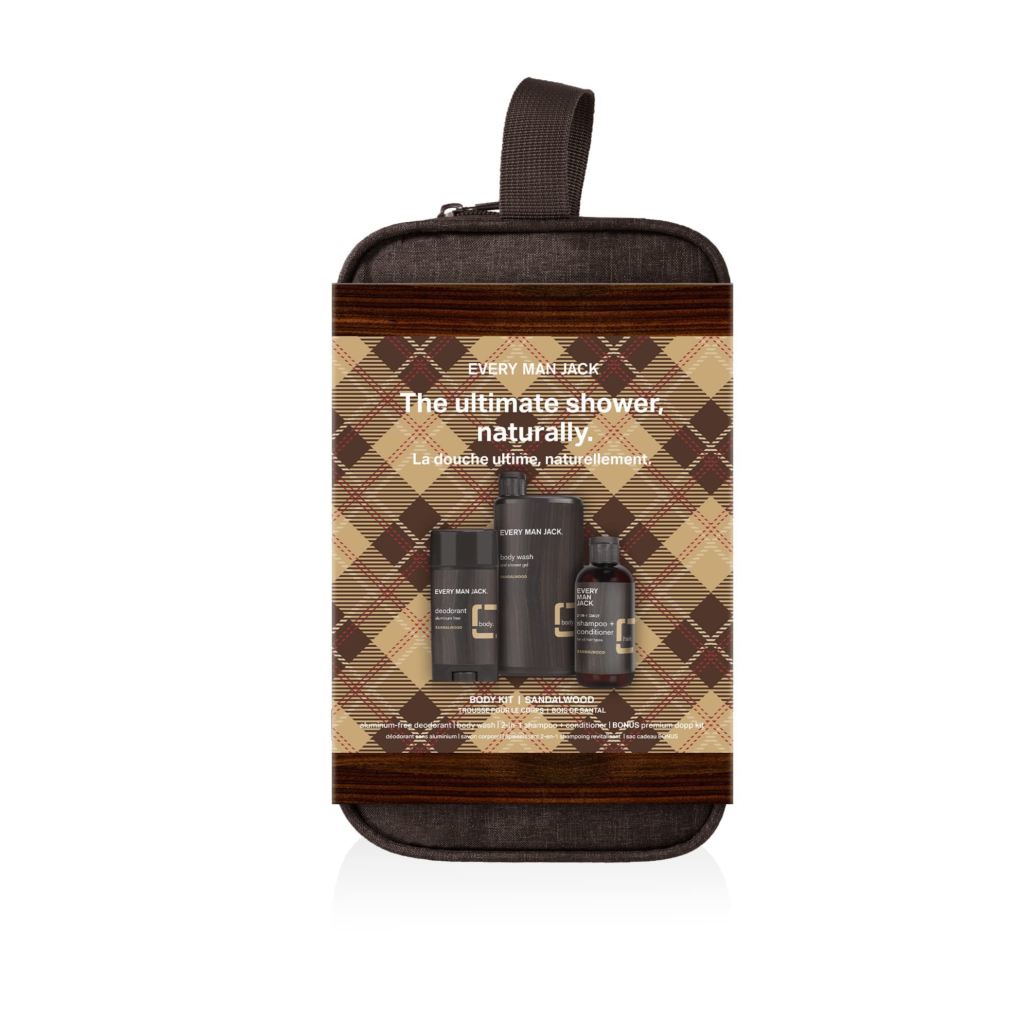 EVERY MAN JACK Sandalwood Body Wash & Lotion Kit for Men - Natural Moisturizing Grooming Set with Woody Fragrance - Perfect for Daily Shower, Travel & Gift Giving