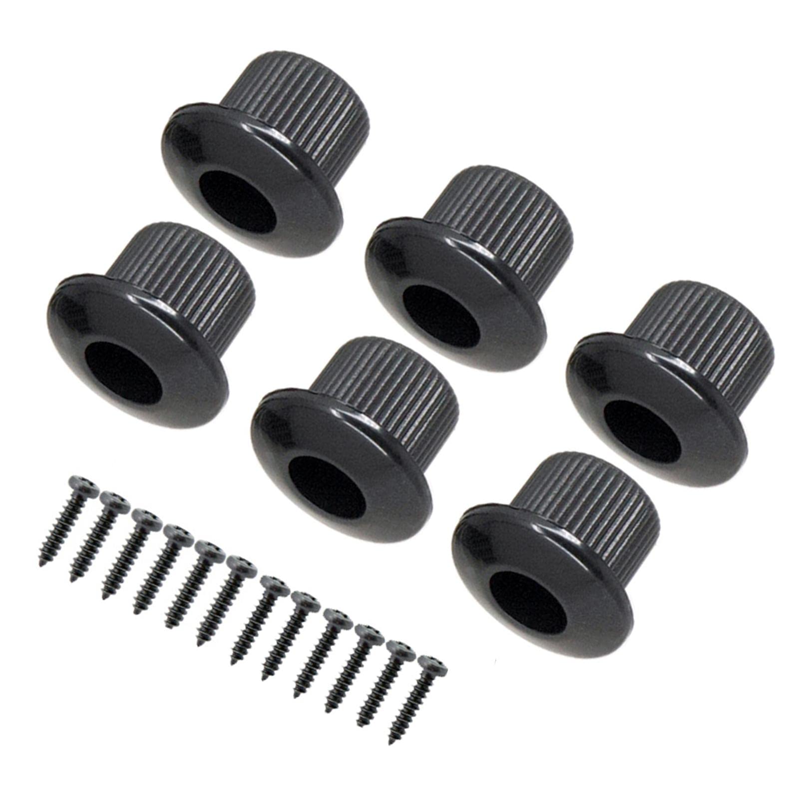 B Baosity 6-Pack Black 10mm Open Hole Guitar Tuning Bushings with Screws - Vintage Style Hardware Replacement for Gibson, Fender & Epiphone Guitars - Perfect for DIY Repairs & Guitar Maintenance