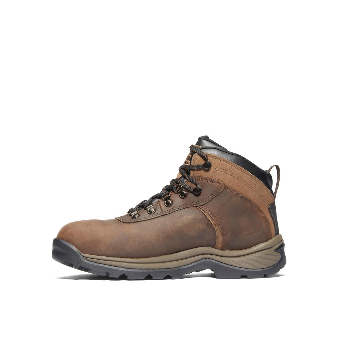 Flume Steel Toe Waterproof Hiking Work Boots for Men - Brown Leather Construction Boots for Outdoor Work, Hiking & Heavy Duty Jobs