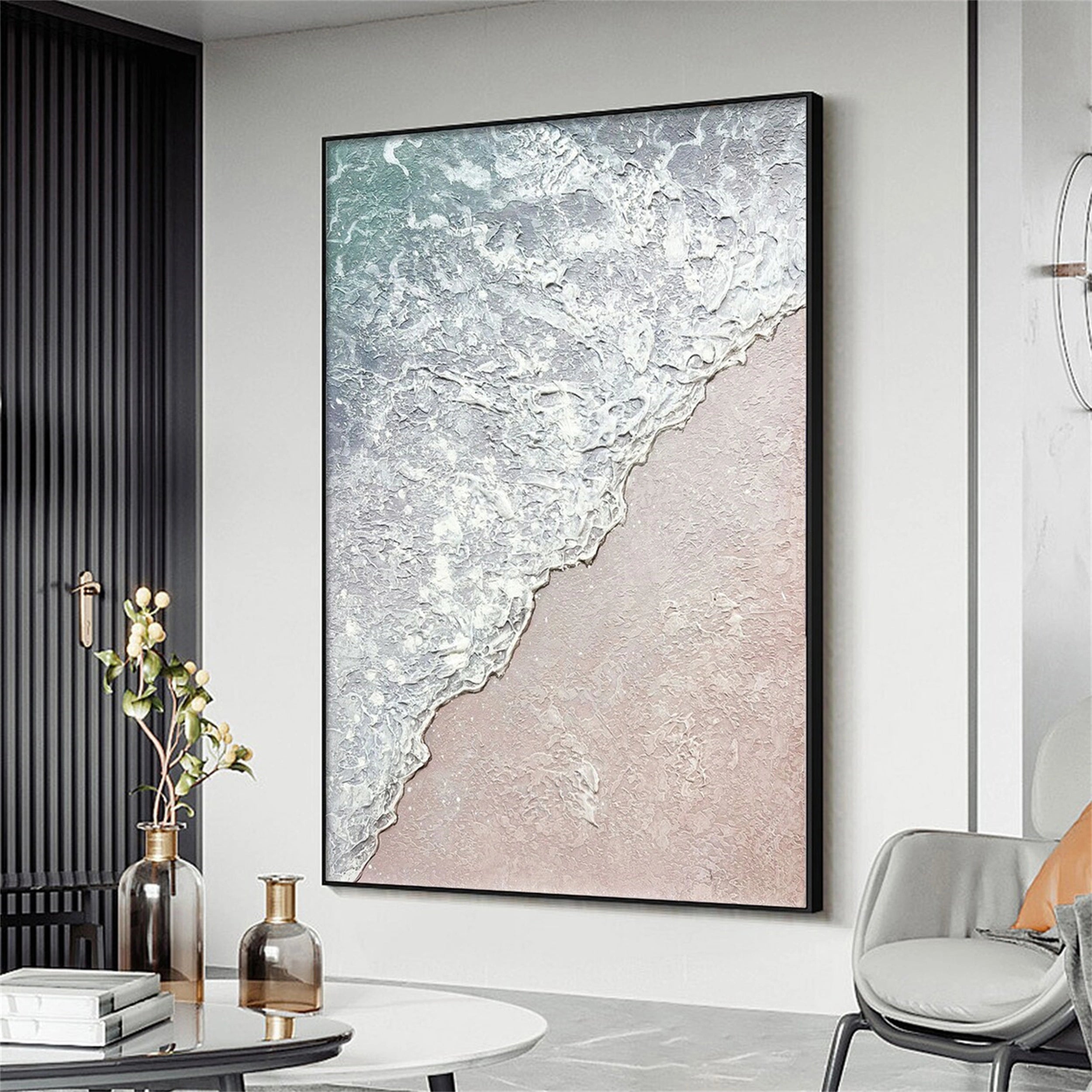 Ocean and Sky Painting #OS 086 - Handmade Canvas Wall Art for Home & Office Decor - Perfect for Living Room, Bedroom, or Office Wall Decor
