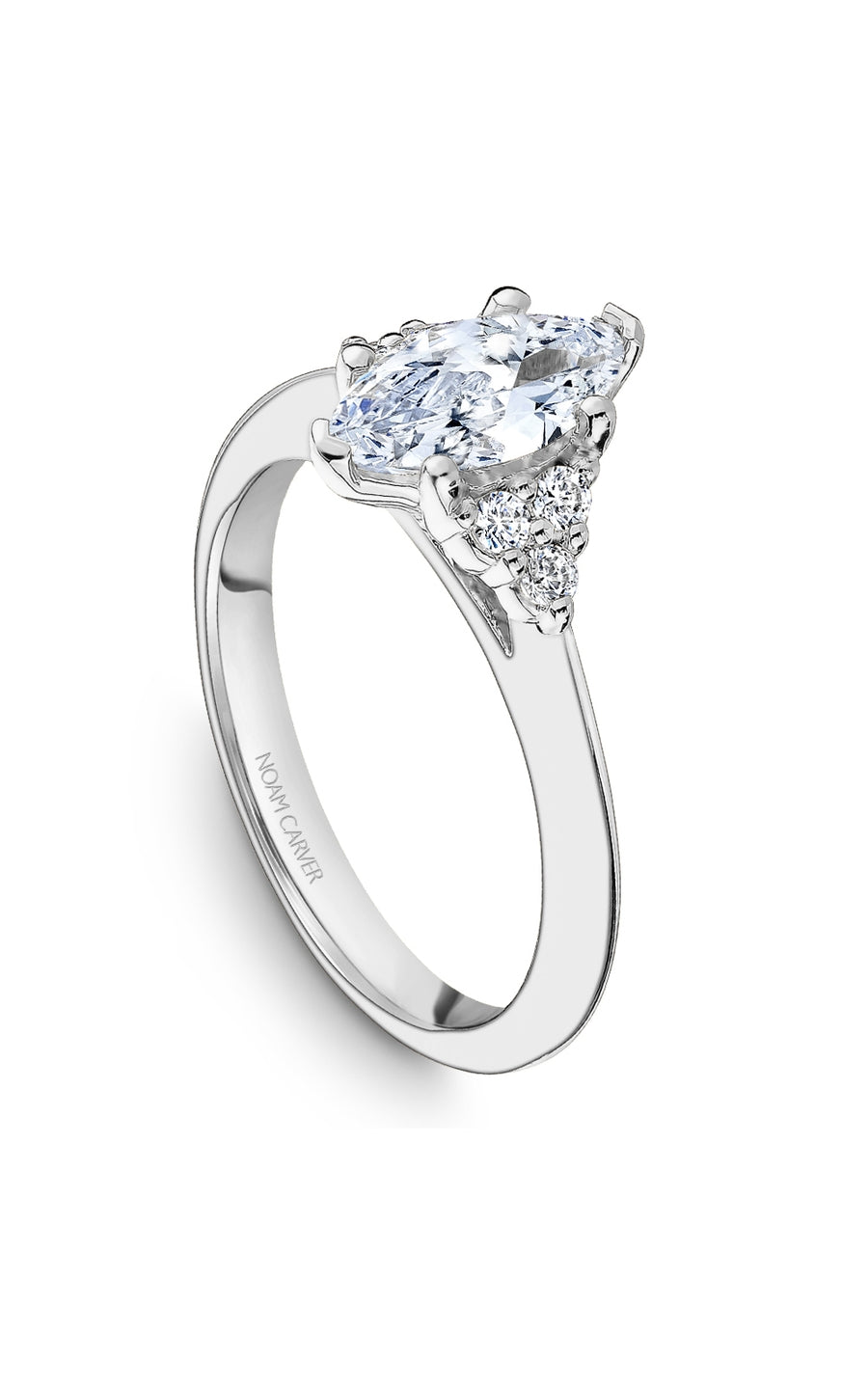 Noam Carver Bridal Engagement Ring R060 01A - Elegant Solitaire Diamond Wedding Ring for Women, 14K White Gold, Perfect for Proposals, Anniversaries & Bridal Jewelry Gifts
