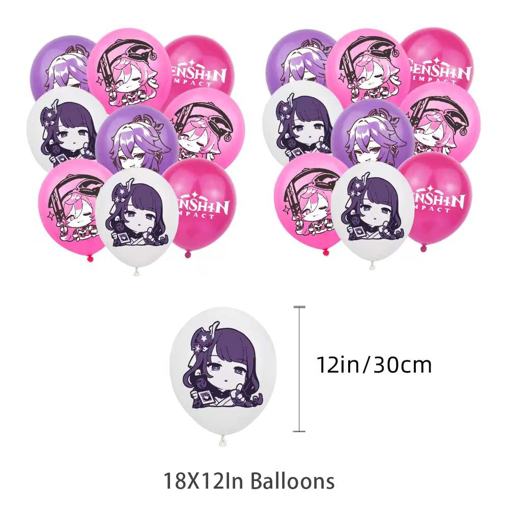 Anime Birthday Party Decorations Set - Pink Themed Banner, Cake Topper, Cupcake Toppers & Balloons for Anime Fans | Perfect for Birthday Celebrations, Themed Parties & Cosplay Events