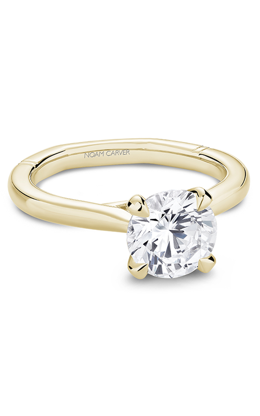 Noam Carver Atelier A030 01YA Engagement Ring - 14K Gold Solitaire Diamond Ring for Women, Perfect for Proposals, Anniversaries & Weddings