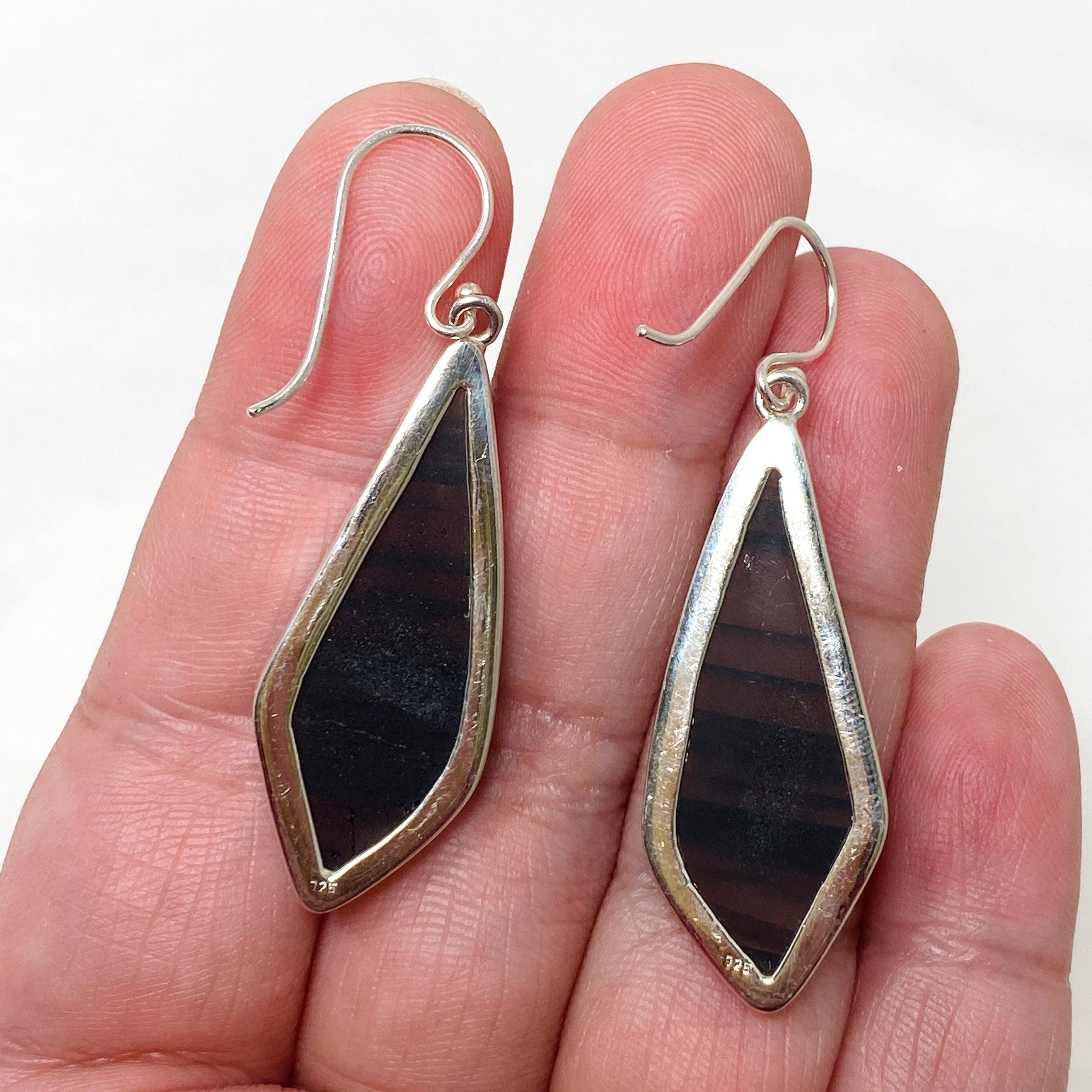 Midnight Obsidian Freeform Earrings KEGJ1502 - Handmade Natural Stone Jewelry for Women, Boho Chic Dangle Earrings, Perfect for Parties, Weddings & Everyday Wear