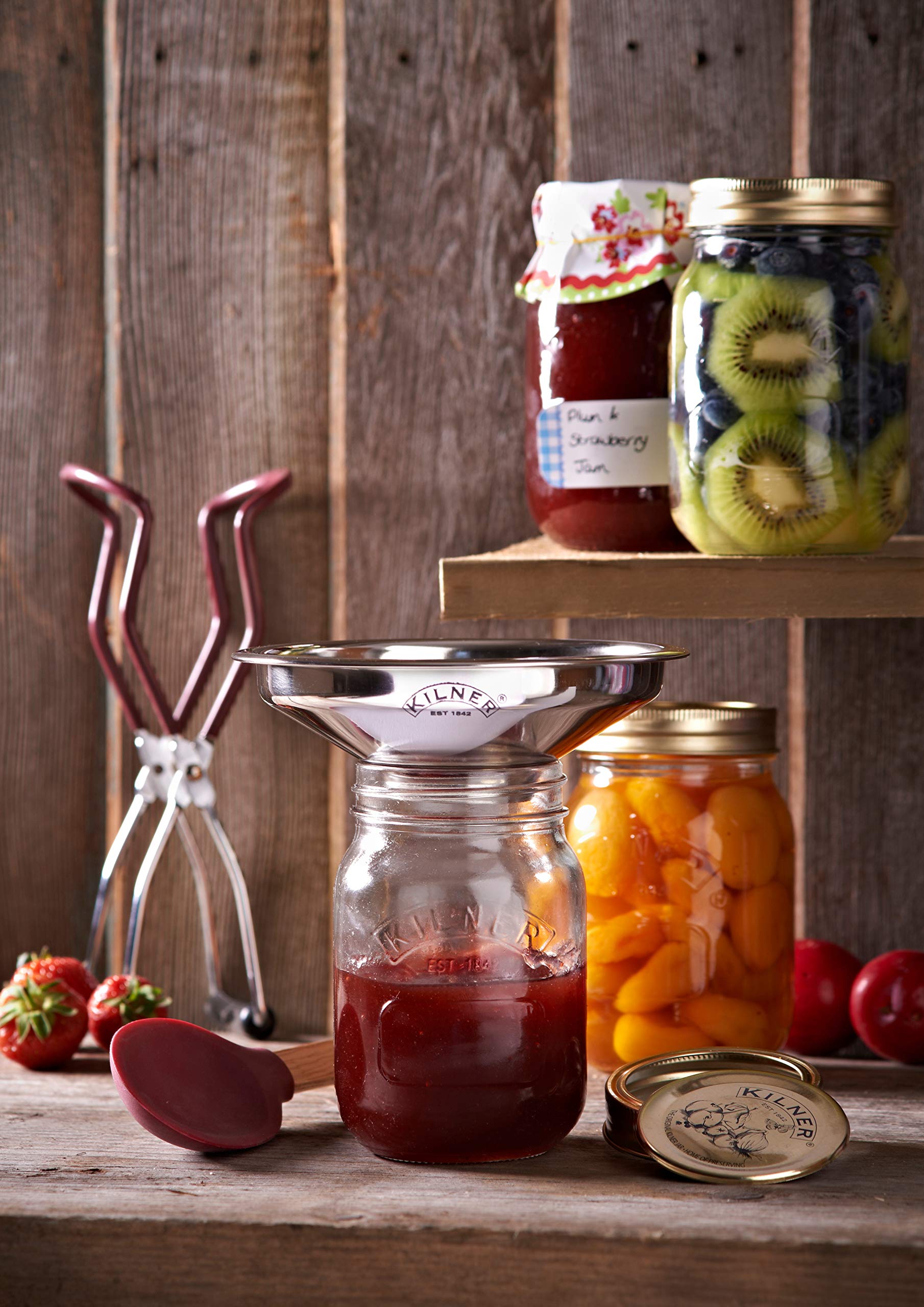 Kilner Stainless Steel Easy Fill Funnel for Jam Jars - Leakproof, Dishwasher Safe Kitchen Tool for Canning, Preserves & DIY Projects