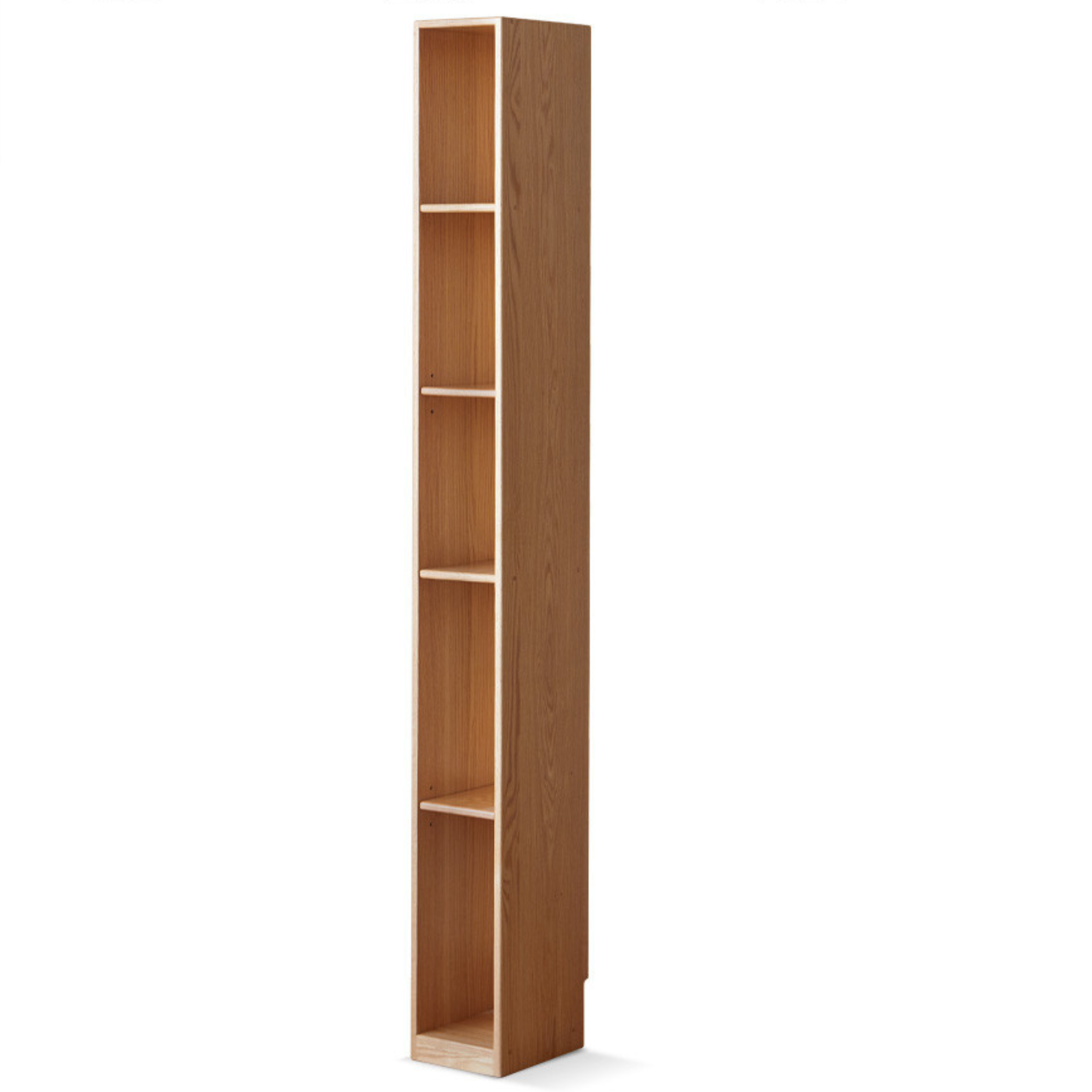 Oak Solid Wood Ultra Narrow Bookcase - Space-Saving Bookshelf for Small Rooms, Apartments & Home Office | Durable & Stylish Storage Solution