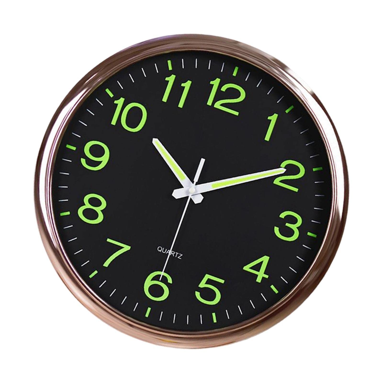 FAKEME 12 Inch Luminous Wall Clock - Silent Non-Ticking, Accurate Quartz Movement, Night Light Feature - Perfect for Home, Kitchen, Bar, Office, Hotel (Black) | Stylish & Functional Decor for Bedroom, Living Room, and Workspaces