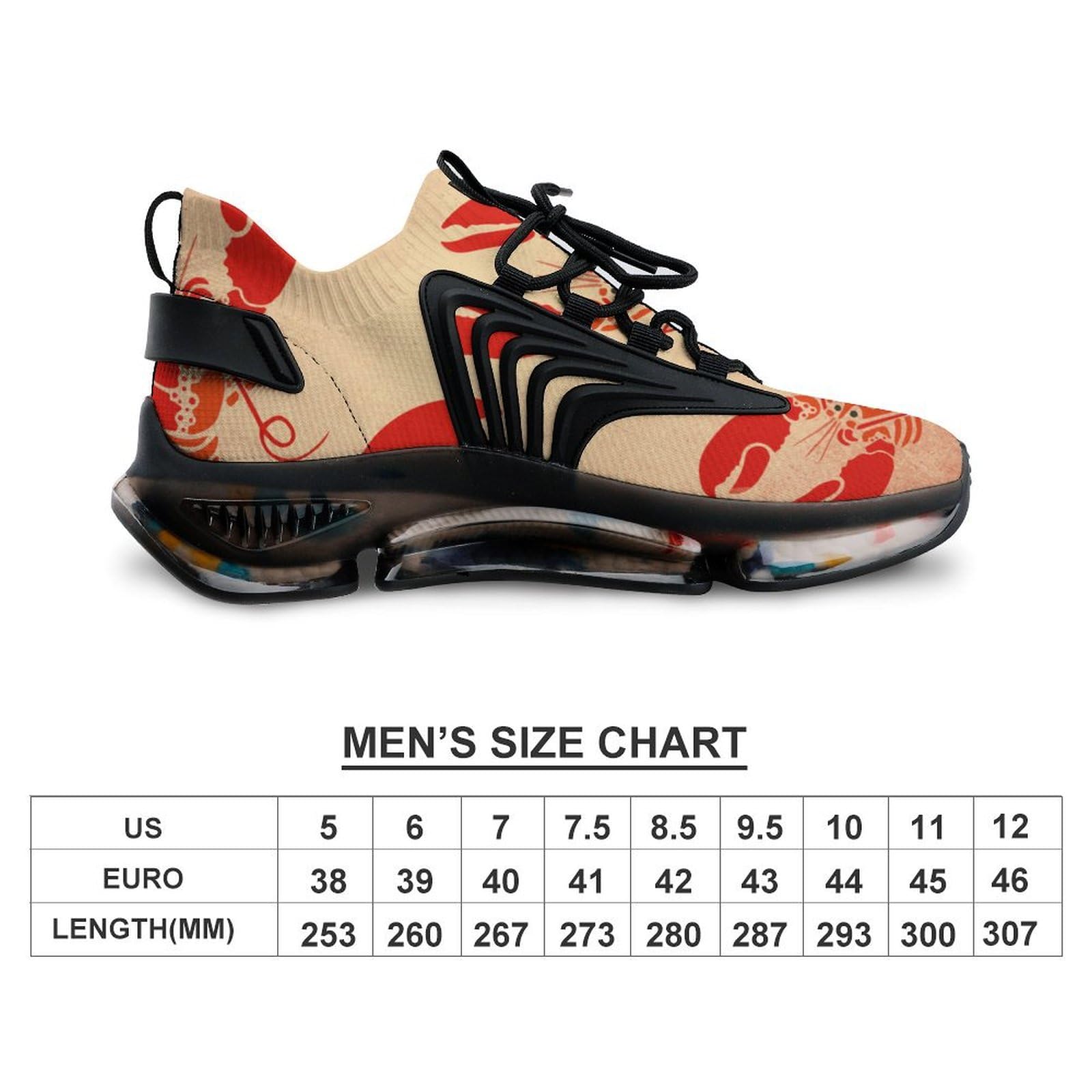 Red Lobster Men's Running Shoes - Lightweight Athletic Sneakers for Gym, Hiking & Outdoor Sports | Breathable Comfort Walking Shoes for Jogging, Workout & Daily Wear