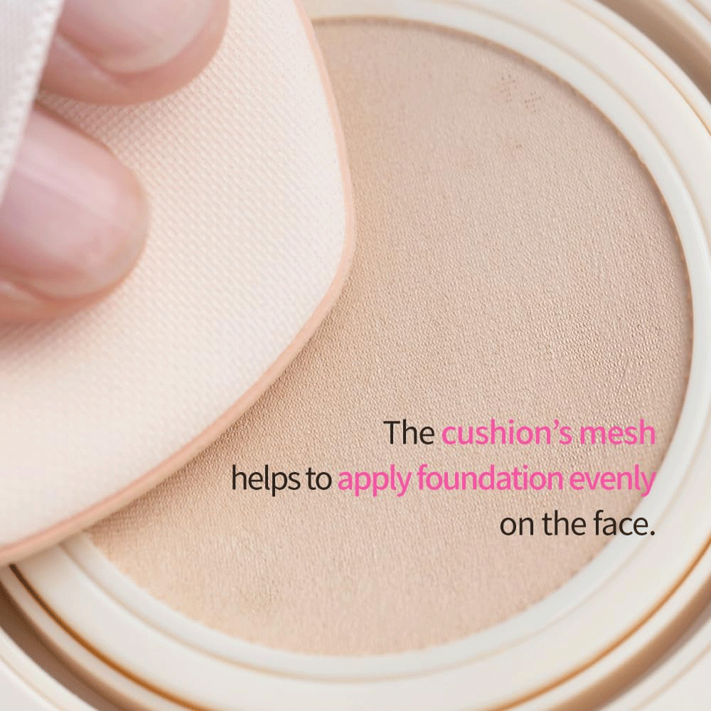 BEAUDIANI Mesh Tight Up Cushion 12g - Breathable Makeup Sponge for Flawless Foundation Application, 2 Colors (Pink & Beige) - Perfect for Daily Makeup, Professional Makeup Artists & Travel Beauty Essentials