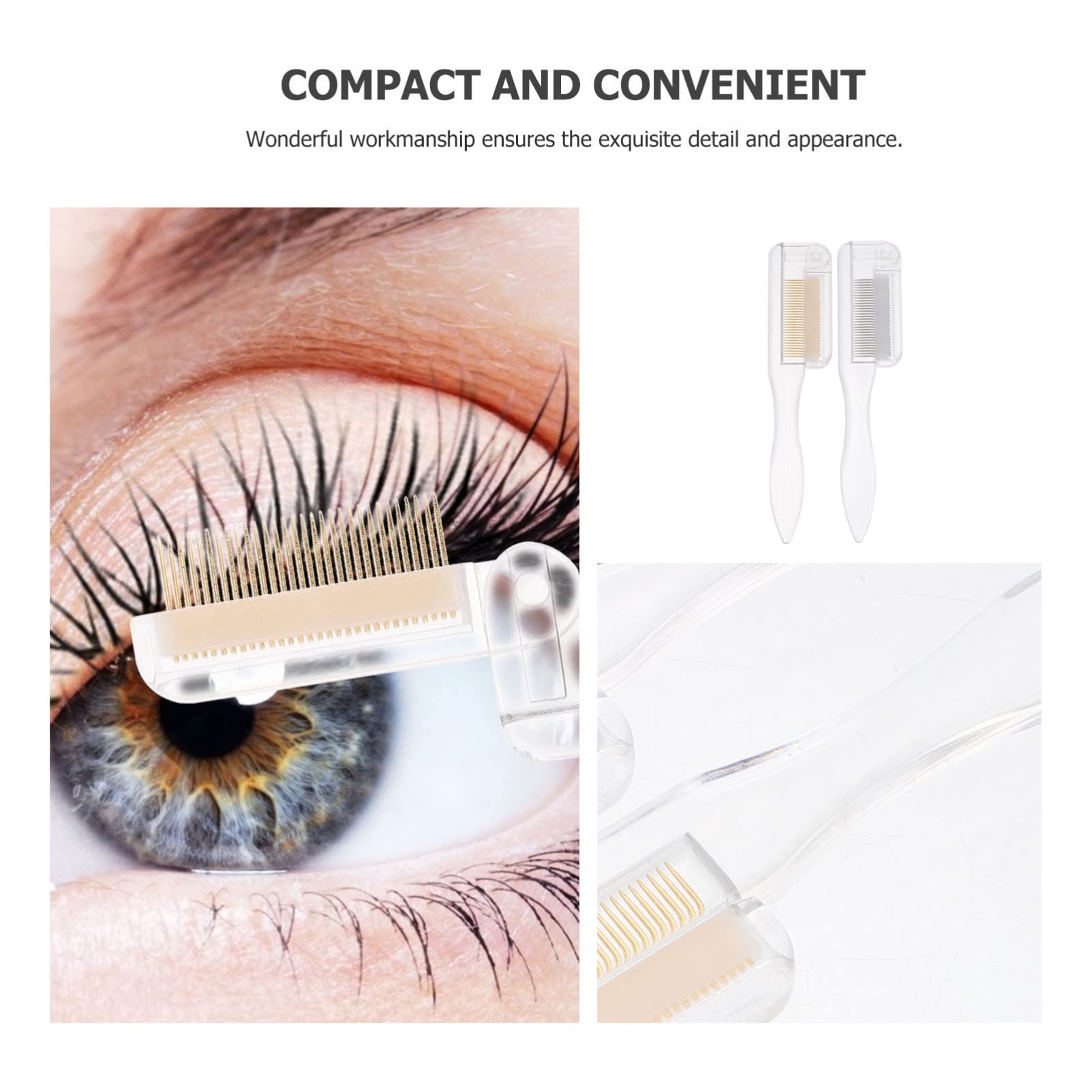 Lurrose Eyebrow Brush & Eyelash Comb Set - 2 Pack Metal Teeth Mascara Separator, Eyelash Extensions Tool, Makeup Brush for Perfect Lashes & Brows | Ideal for Professional Makeup Artists & Home Beauty Routines