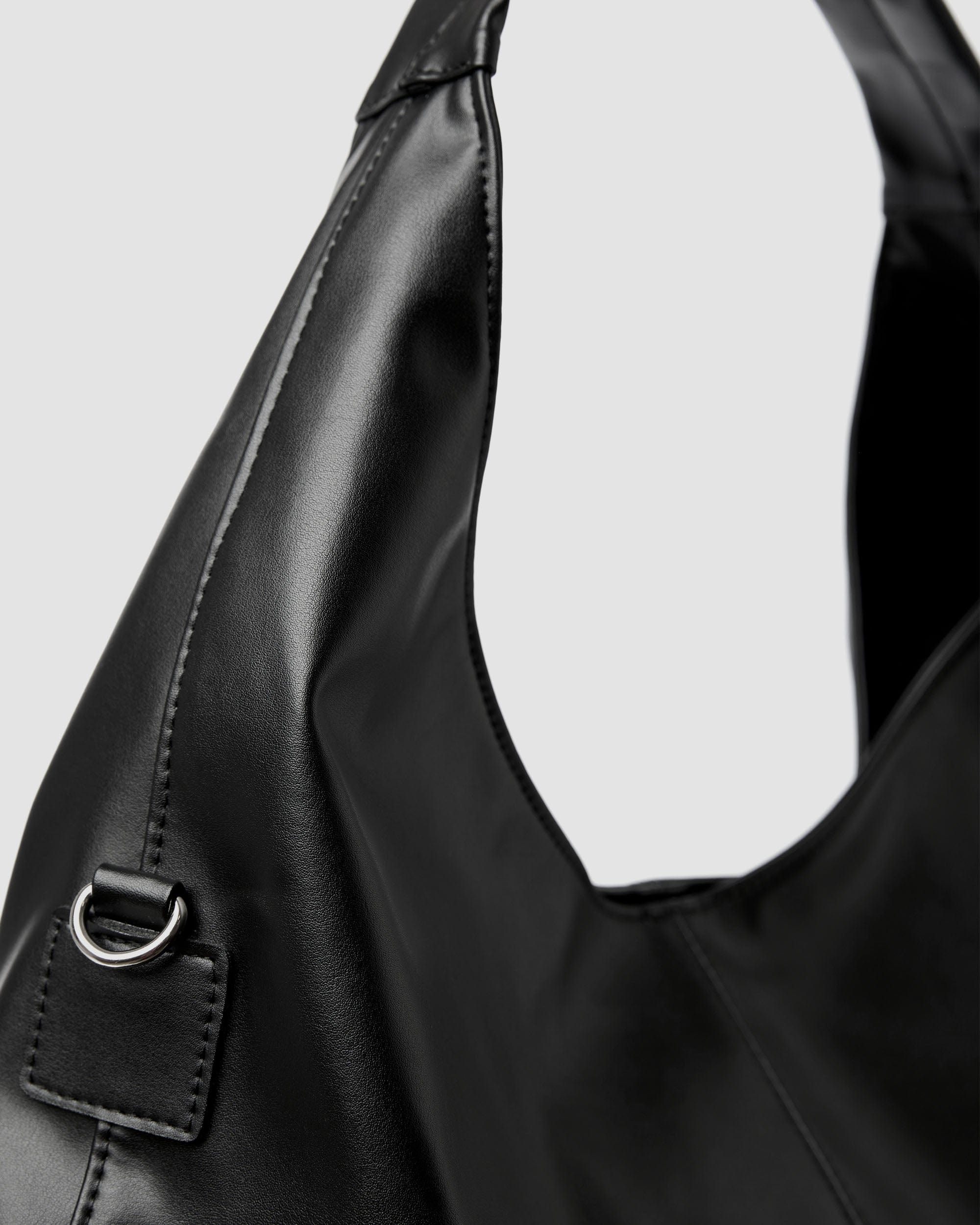 Bohemian Vegan Leather Tote Bag for Women - Eco-Friendly Grape Leather Slouchy Handbag in Black | Perfect for Work, Travel & Everyday Use