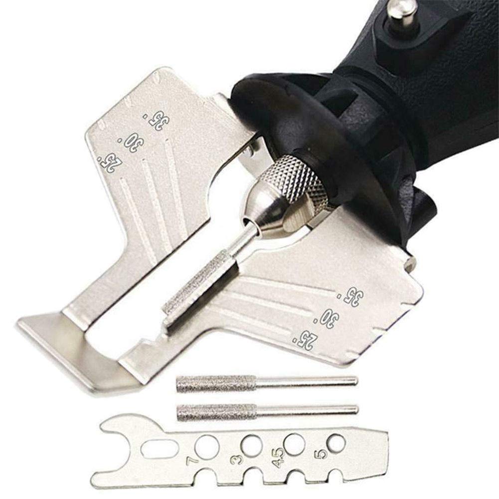 Professional Chainsaw Sharpening Kit - Grinding Tool & Power Drill Hand Sharpener for Garden & Woodworking - ALI88 (Silver) - Perfect for Chainsaw Maintenance, DIY Projects & Outdoor Landscaping