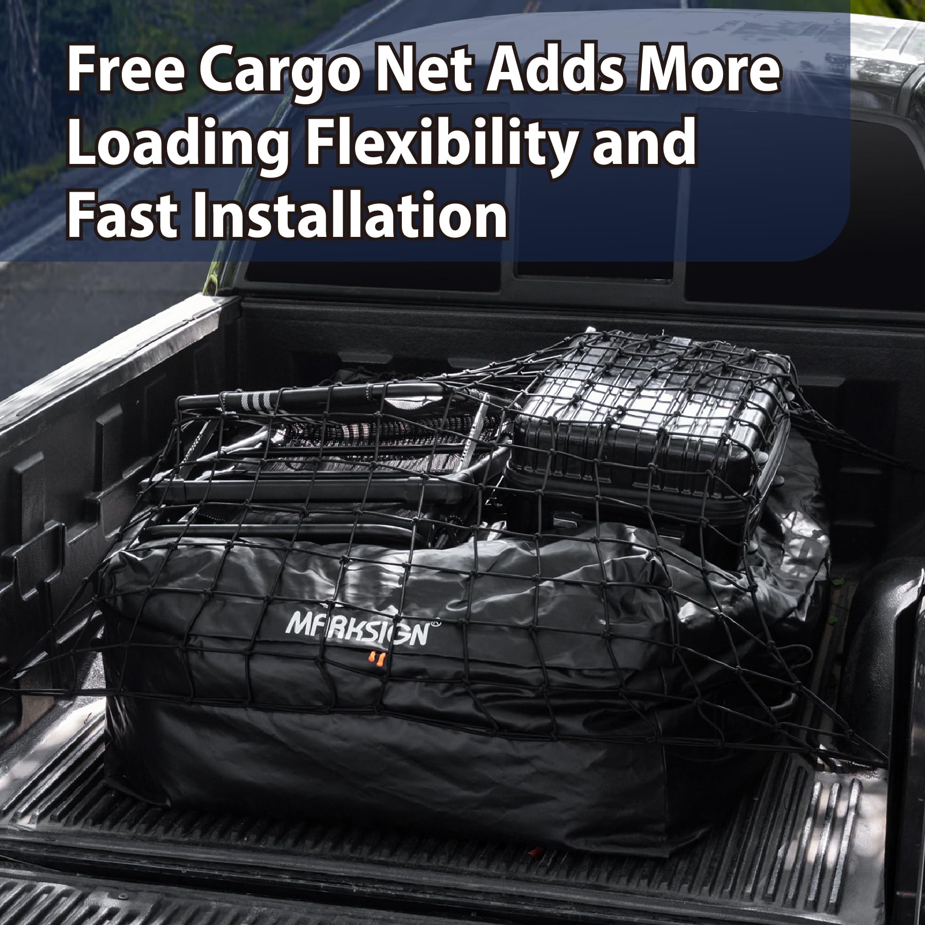 **Waterproof Truck Bed Bag with Cargo Net – 26 Cubic Feet (51