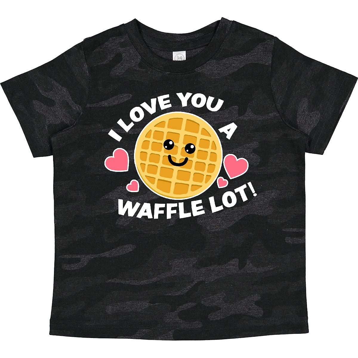 Inktastic 'I Love You a Waffle Lot' Cute Happy Waffle Graphic Toddler T-Shirt - Perfect for Playdates, Family Outings & Casual Wear