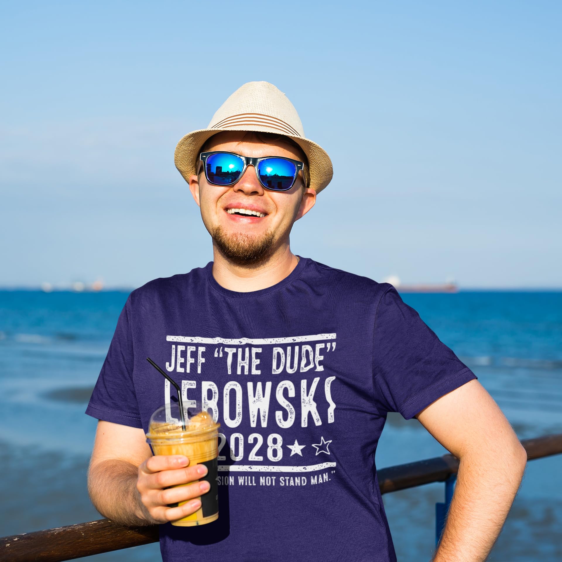 Jeff Lebowski 2028 Retro Funny T-Shirt - Vintage Humor Graphic Tee for Men & Women | Casual Wear, Movie Fan Gift, Pop Culture Apparel