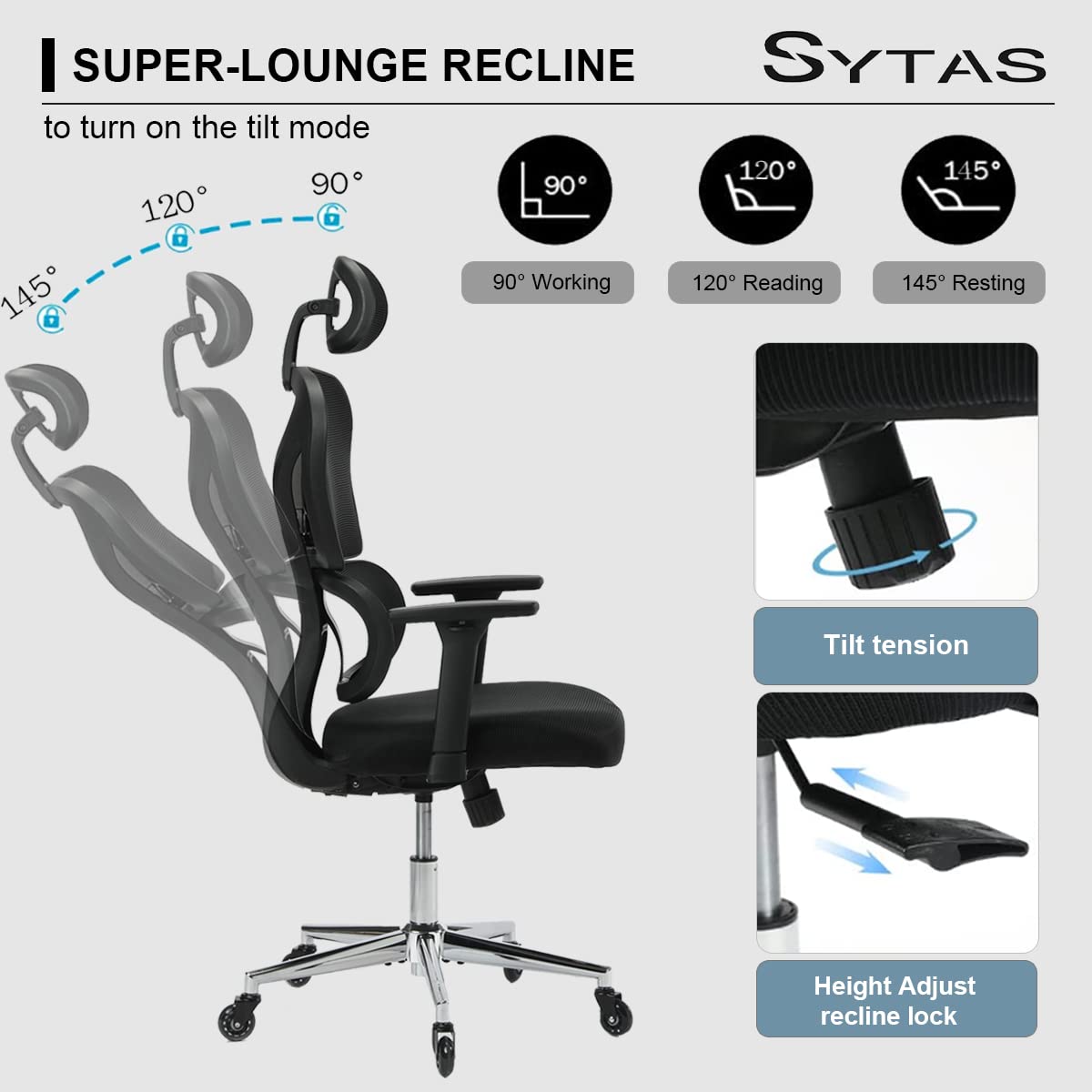 Ergonomic Home Office Chair with Lumbar Support - High Back Adjustable Desk Chair for Computer Work | Comfortable Work from Home & Gaming Chair