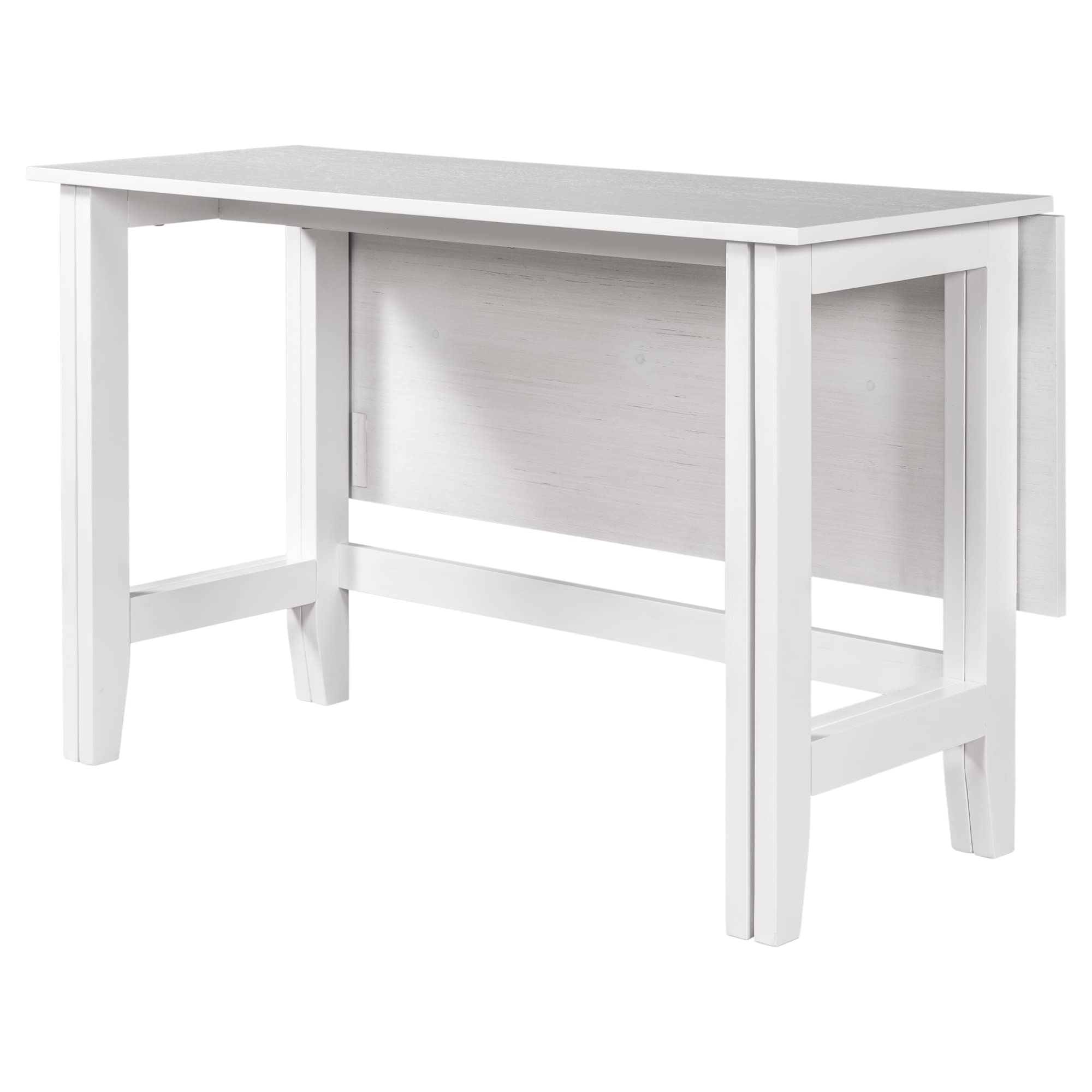 Farmhouse Drop Leaf Folding Dining Table - Solid Wood Extendable Kitchen Table for Small Spaces (18