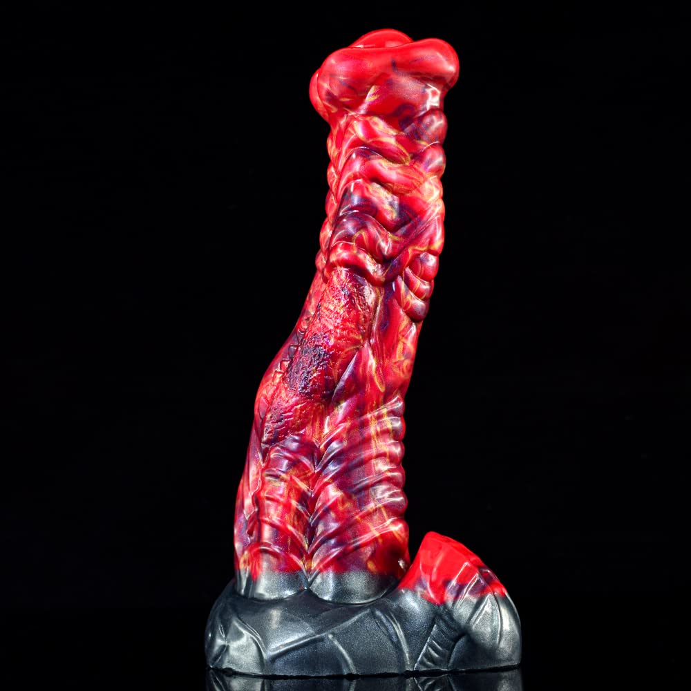 BeHorny Liquid Silicone Alien/Fido Dildo Sex Toy with Strong Suction Cup - Realistic Adult Toy for Solo Play, Couples & BDSM Fantasy (Black)