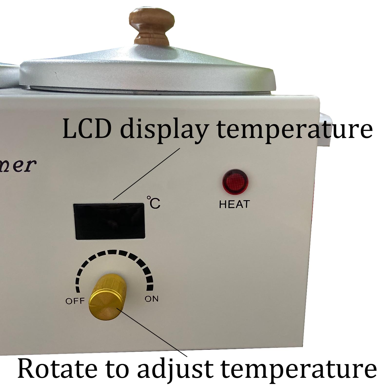 Portable Electric Wax Warmer with 800ml Non-Stick Pot & Digital Temperature Display - Perfect for Melting Wax Beans, Blocks & Soft Wax - Ideal for Home Spa, Candle Making & Hair Removal