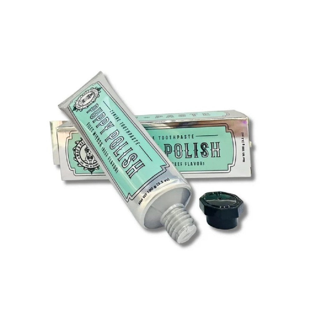 Premium Puppy Toothpaste for Dogs - Natural Filet Mignon Flavor | Freshens Breath & Cleans Teeth | Perfect for Puppy Dental Care & Training Treats