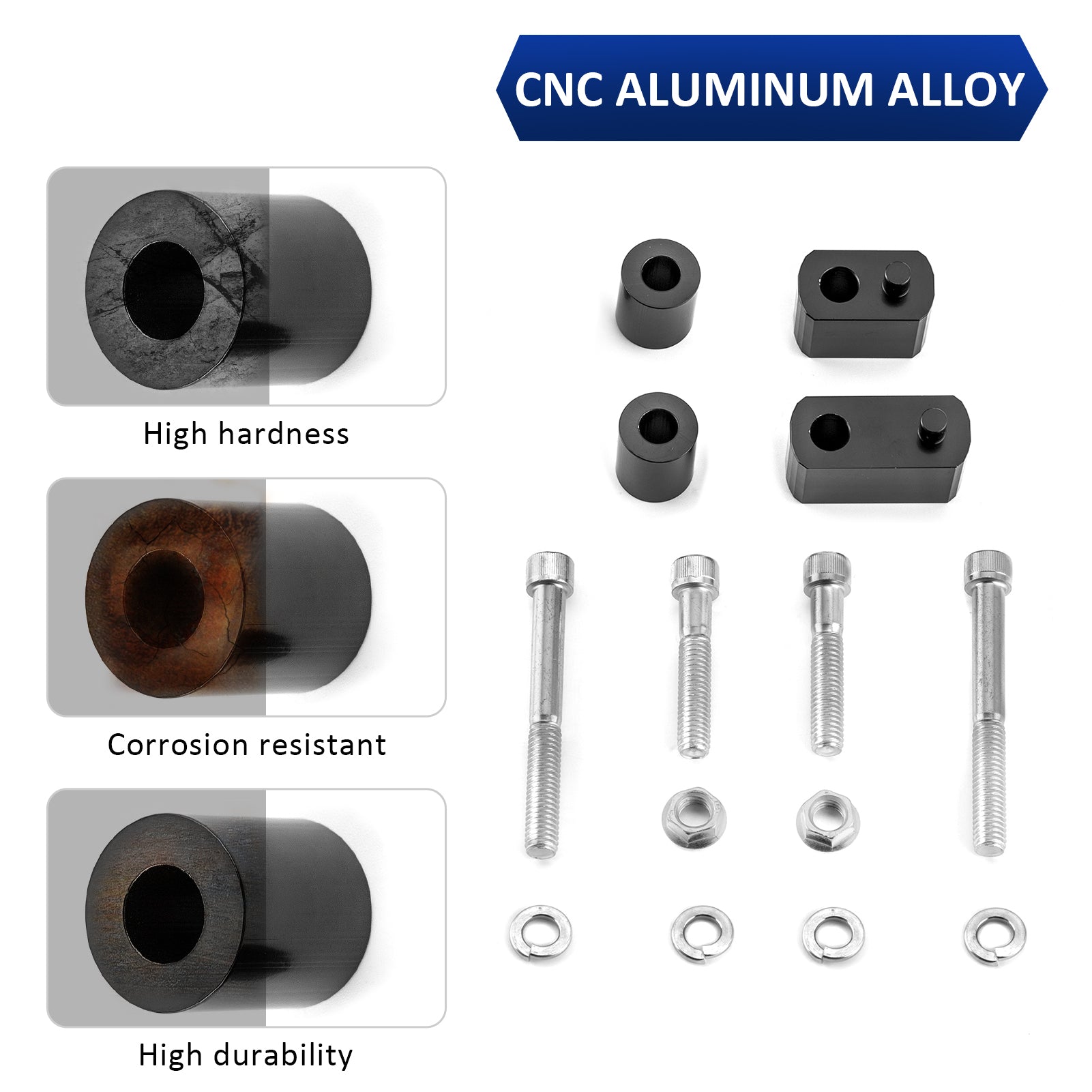 2009-2025 Harley Touring FLHT FLHR FLTR Aluminum Alloy Driver Floorboard Extension Spacers - Improve Comfort & Control for Long Rides & Highway Cruising