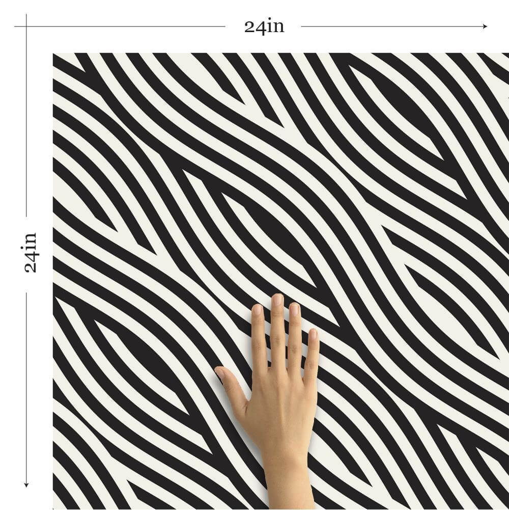 Black and White Striped Peel and Stick Removable Wallpaper - Self-Adhesive Decorative Wall Covering for Bedroom, Living Room, Nursery & Office Decor