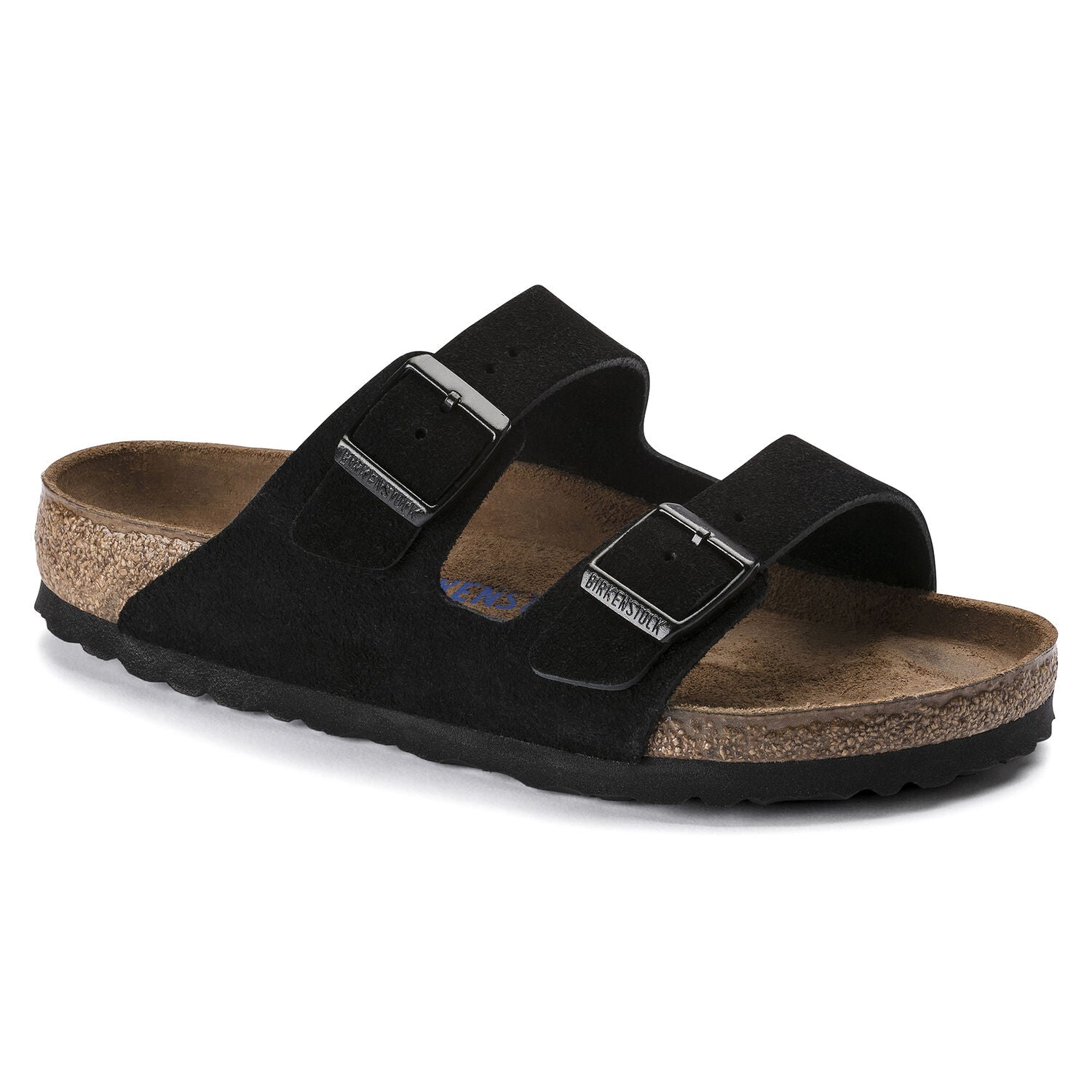 Birkenstock Arizona Suede Leather Soft Footbed Sandal - Black | Comfortable Unisex Sandals for Walking, Travel & Everyday Wear