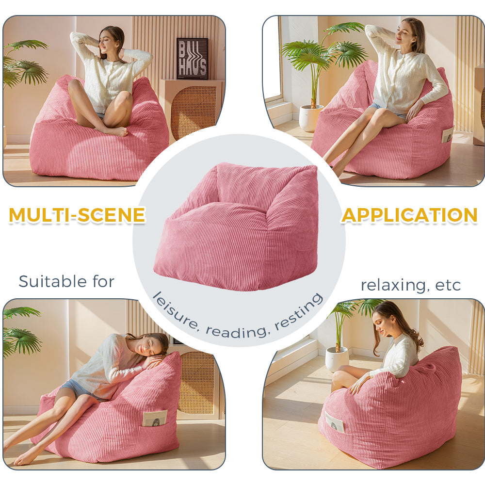 MAXYOYO Bean Bag Chair with Handle - Portable Floor Sofa for Teens, Gaming, Reading & Relaxing - Perfect for Living Room, Bedroom & Dorm Decor