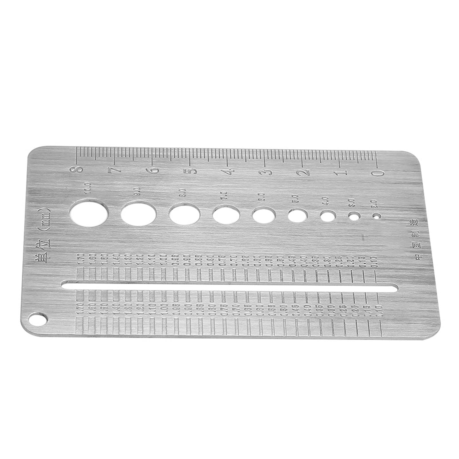 BORDSTRACT 2-10mm Stainless Steel Screw Gauge Plate - Precision Bolt Diameter Measuring Ruler Tool for DIY, Construction, and Engineering Projects