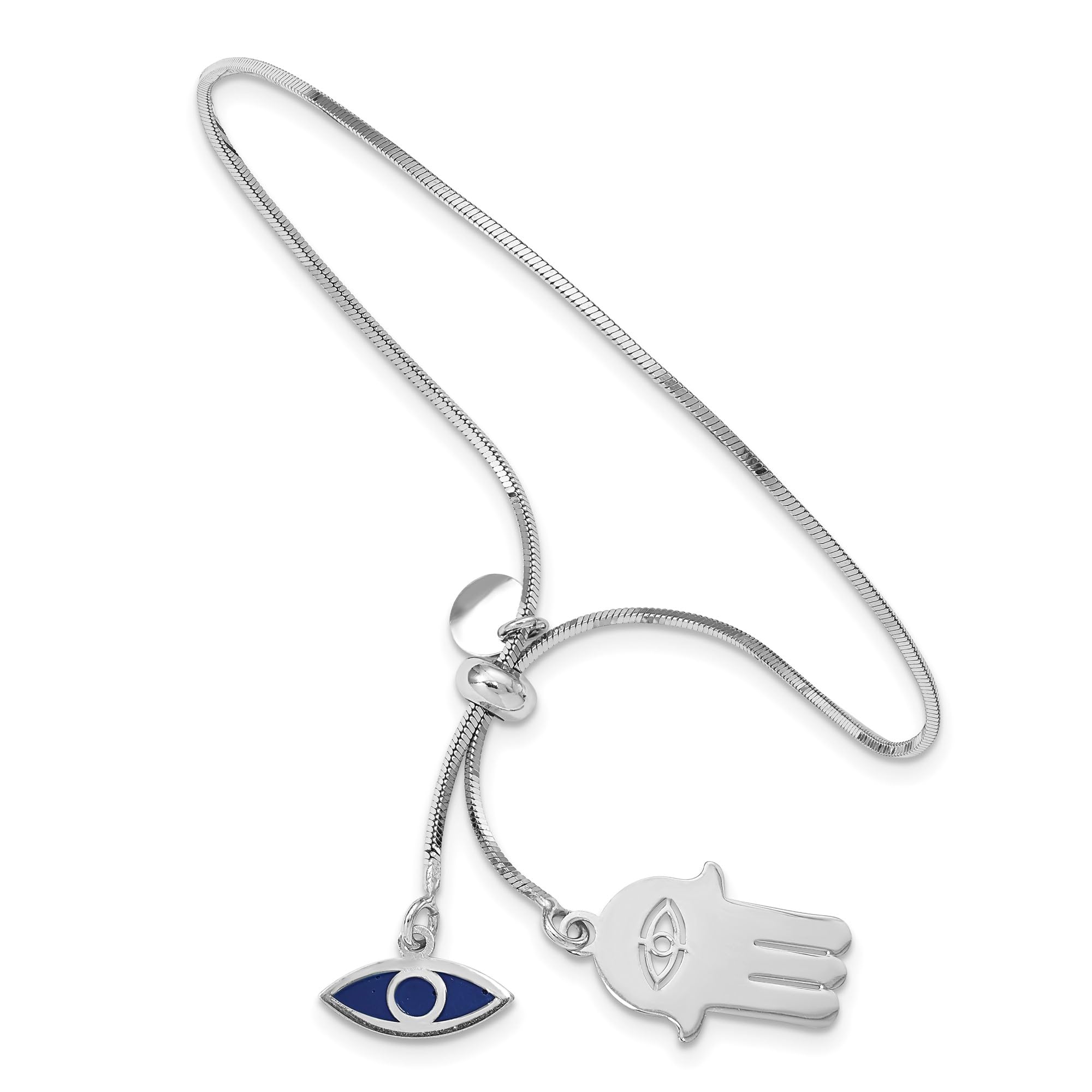 925 Sterling Silver Hamsa Hand Evil Eye Protection Bracelet - Adjustable Wrap Charm Bangle for Women, Spiritual Jewelry Gift for Good Luck & Positive Energy | Perfect for Meditation, Yoga & Daily Wear