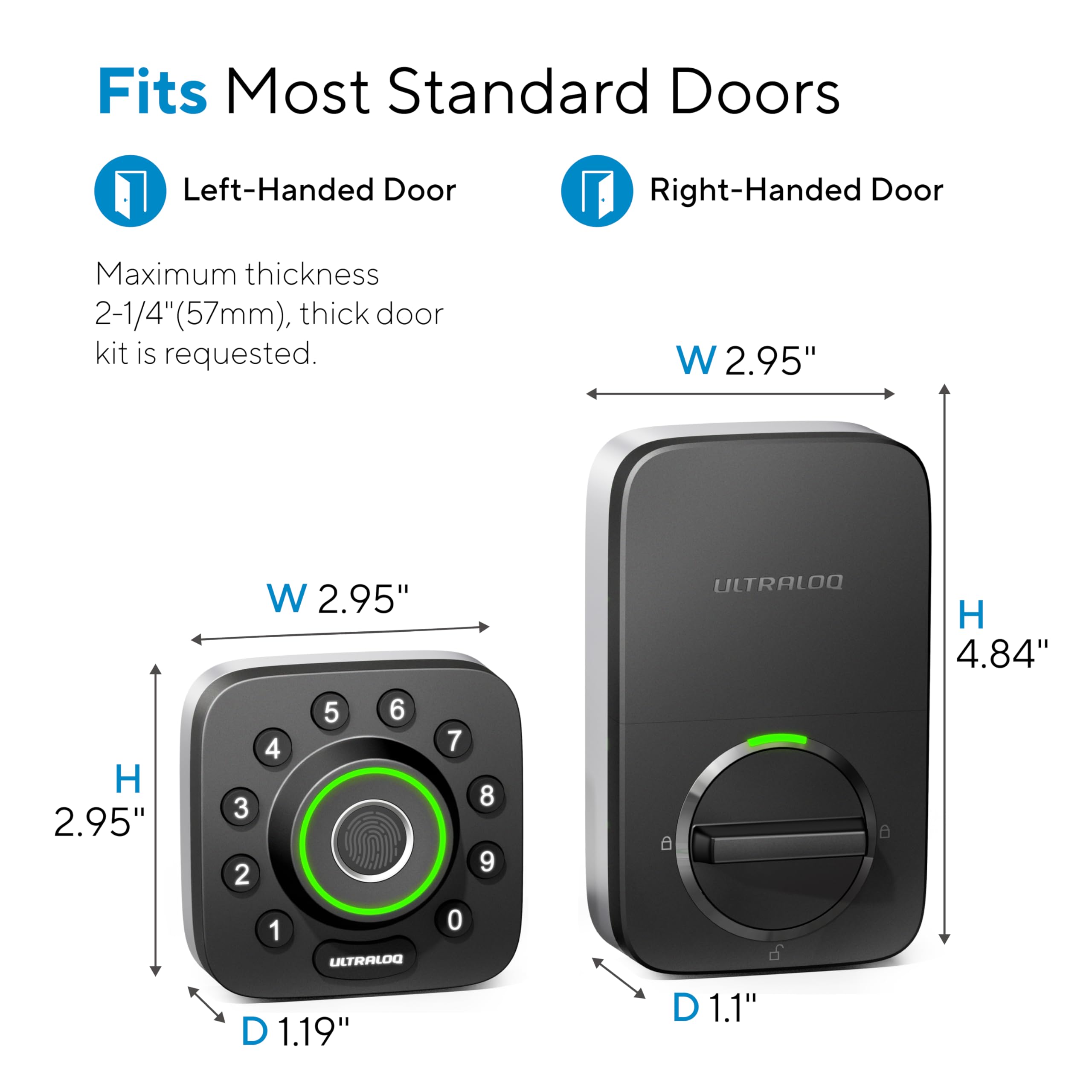 Ultraloq U-Bolt Pro Smart Lock with WiFi Hub - 7-in-1 Keyless Entry Fingerprint Door Lock, Biometric Keypad & App Control for Front Door Security | Perfect for Smart Homes, Vacation Rentals & Airbnb Properties