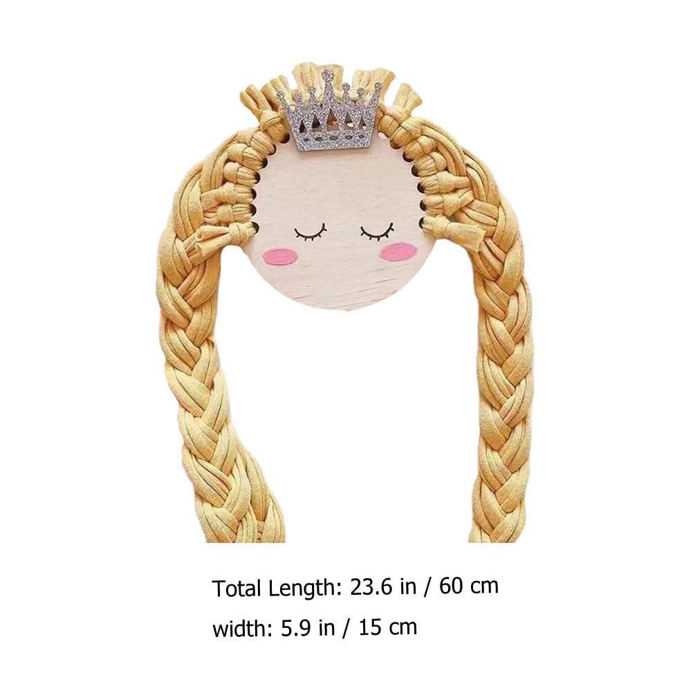 Braided Doll Hair Clip Holder - Wall Mounted Hair Bows Organizer for Girls, Barrette & Earring Display Hanger with Lace Cloth - Perfect for Bedroom, Nursery & Bathroom Organization