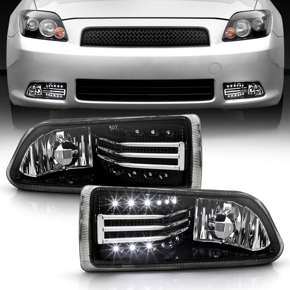 ACANII LED Fog Lights for 2005-2010 Scion TC - Replacement Bumper Lights with LED Strip for Driver & Passenger Side - Perfect for Night Driving and Enhanced Visibility