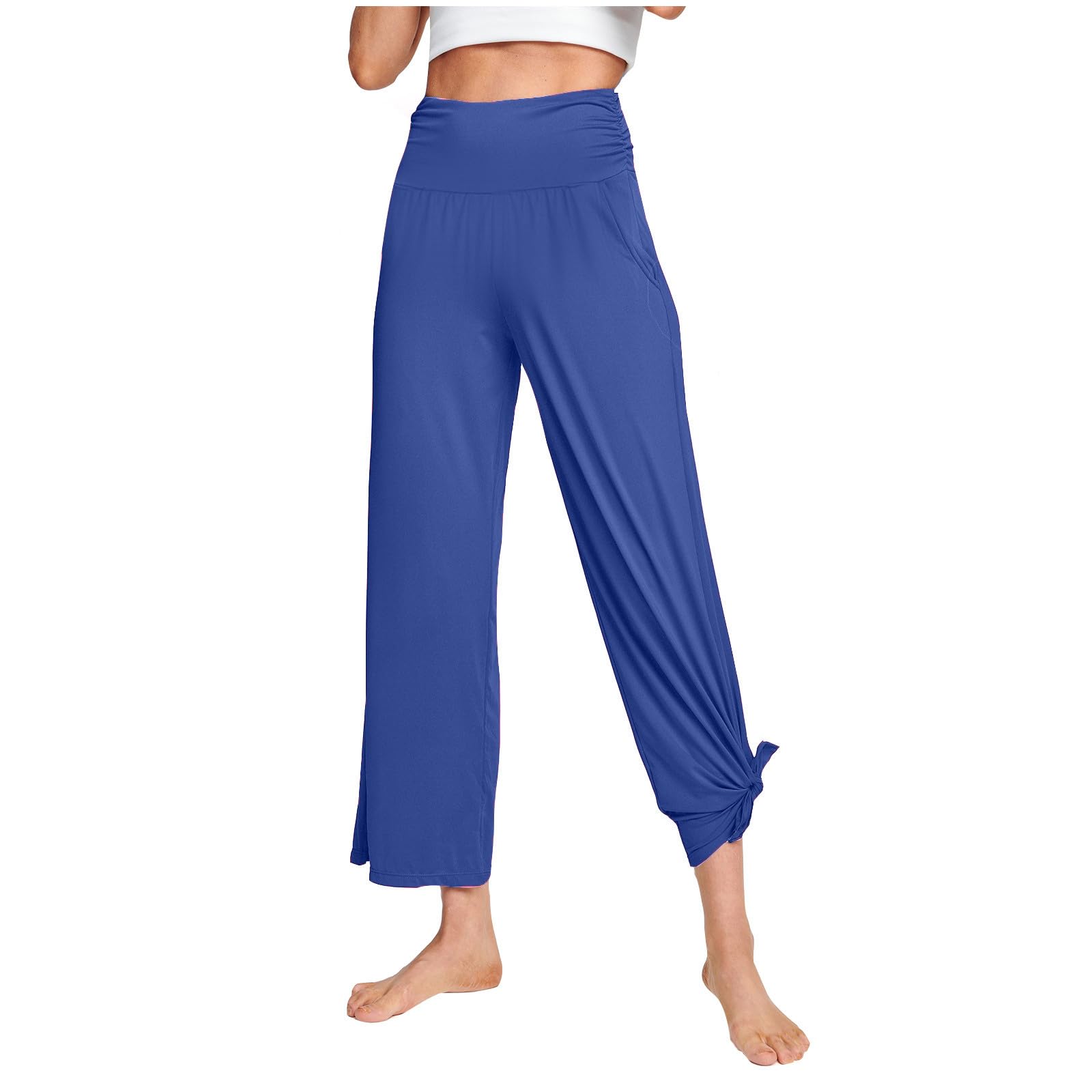 **Women's High Waist Flare Wide Leg Yoga Pants - Stretchy Athletic Trousers for Running, Gym & Casual Wear**